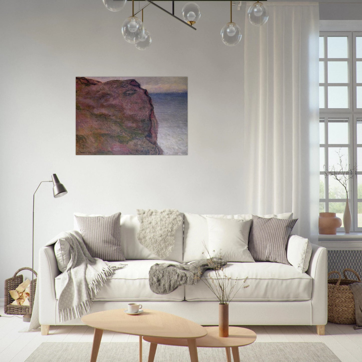 Cliff at Petit Ailly, at Varengeville - claude monet Brushed Aluminum Print - 70x100 cm / 28x40 inches | claude monet Aluminum Print | claude monet Prints