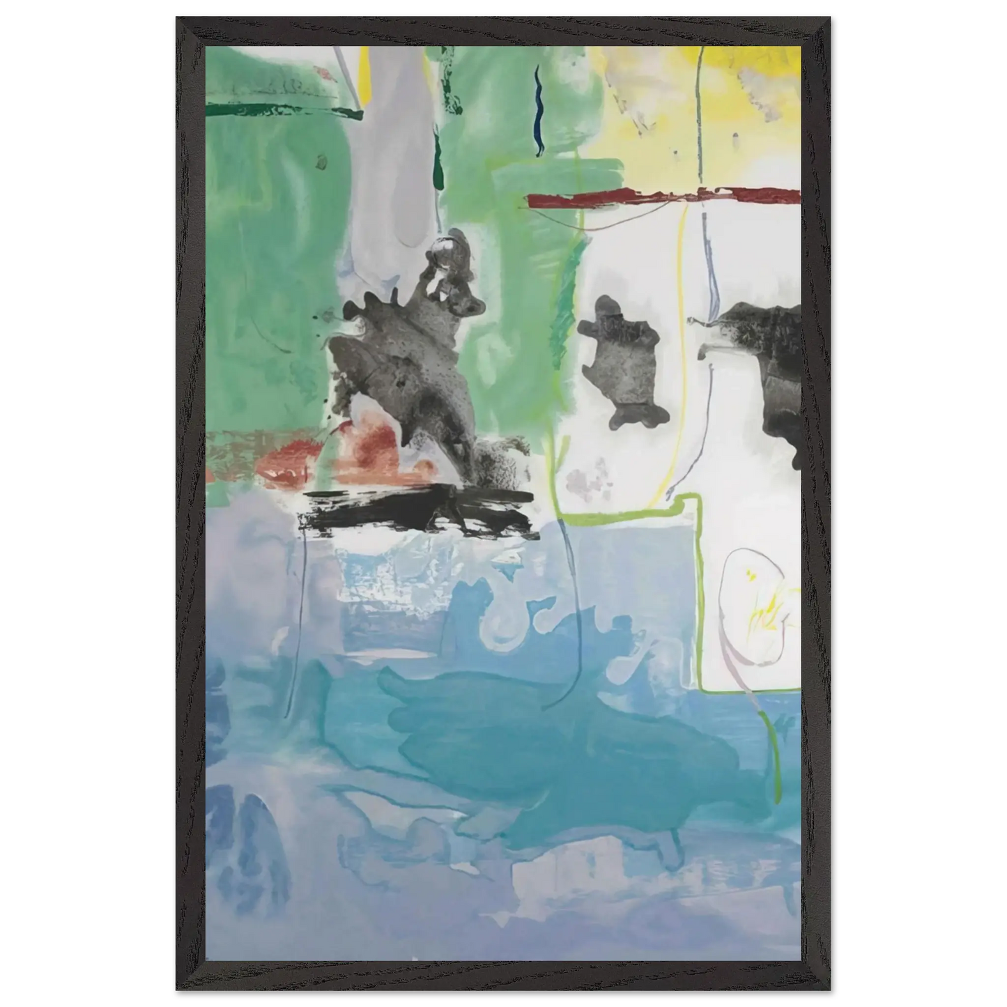 Helen Frankenthaler - West Wind - 1997 Wall art - 13x18 cm / 5x7 Inches - Premium Wooden Framed Poster With Fine Art Paper - Wood frame