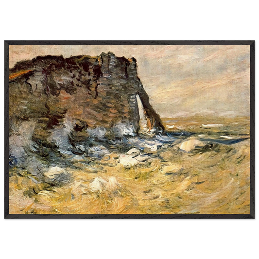 Port dAval - claude monet 70x100 cm / 28x40 inches Framed Art Print – Black Wooden Frame