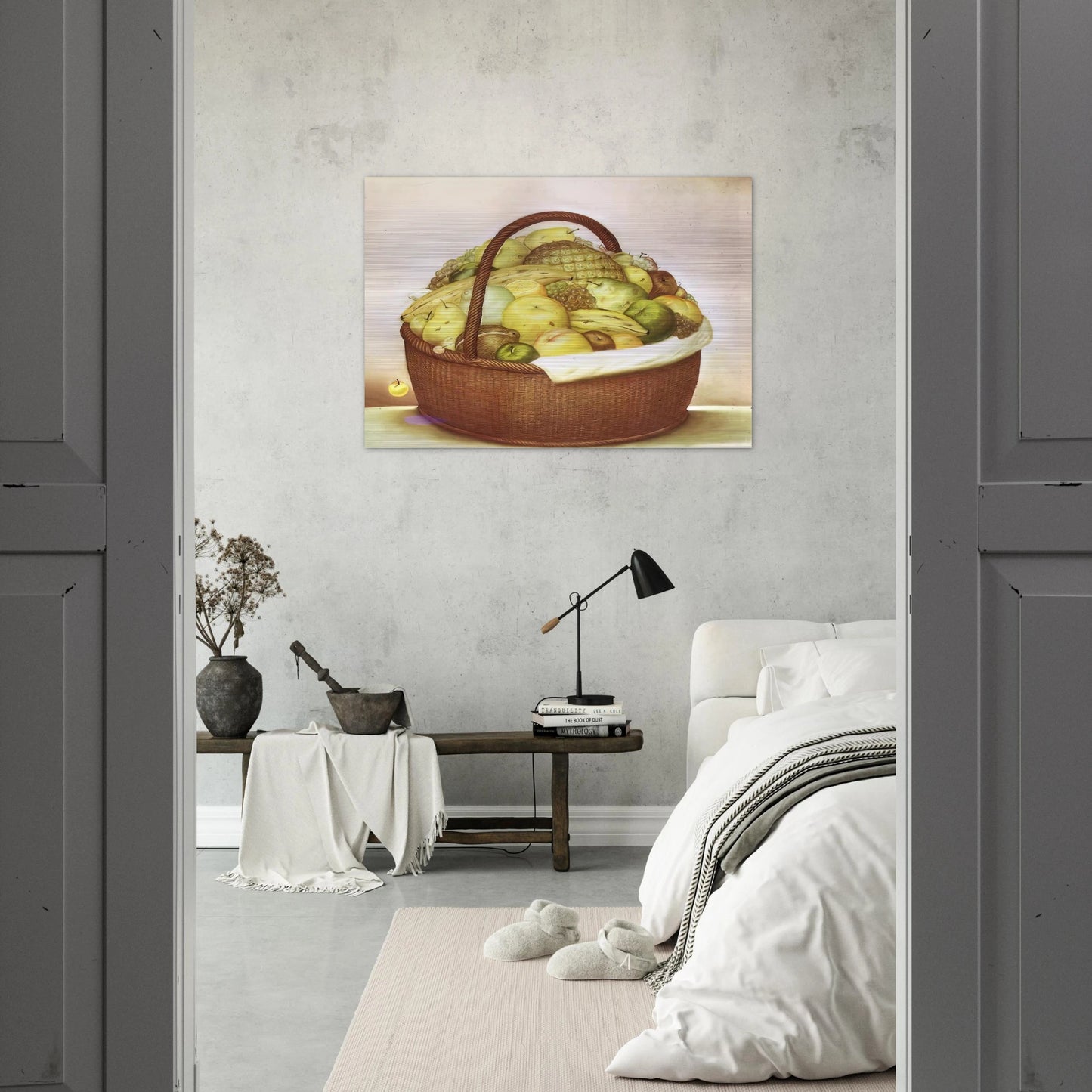 FRUIT BASKET - Fernando Botero Brushed Aluminum Print - 70x100 cm / 28x40 inches | Fernando Botero Aluminum Print | Fernando Botero Prints