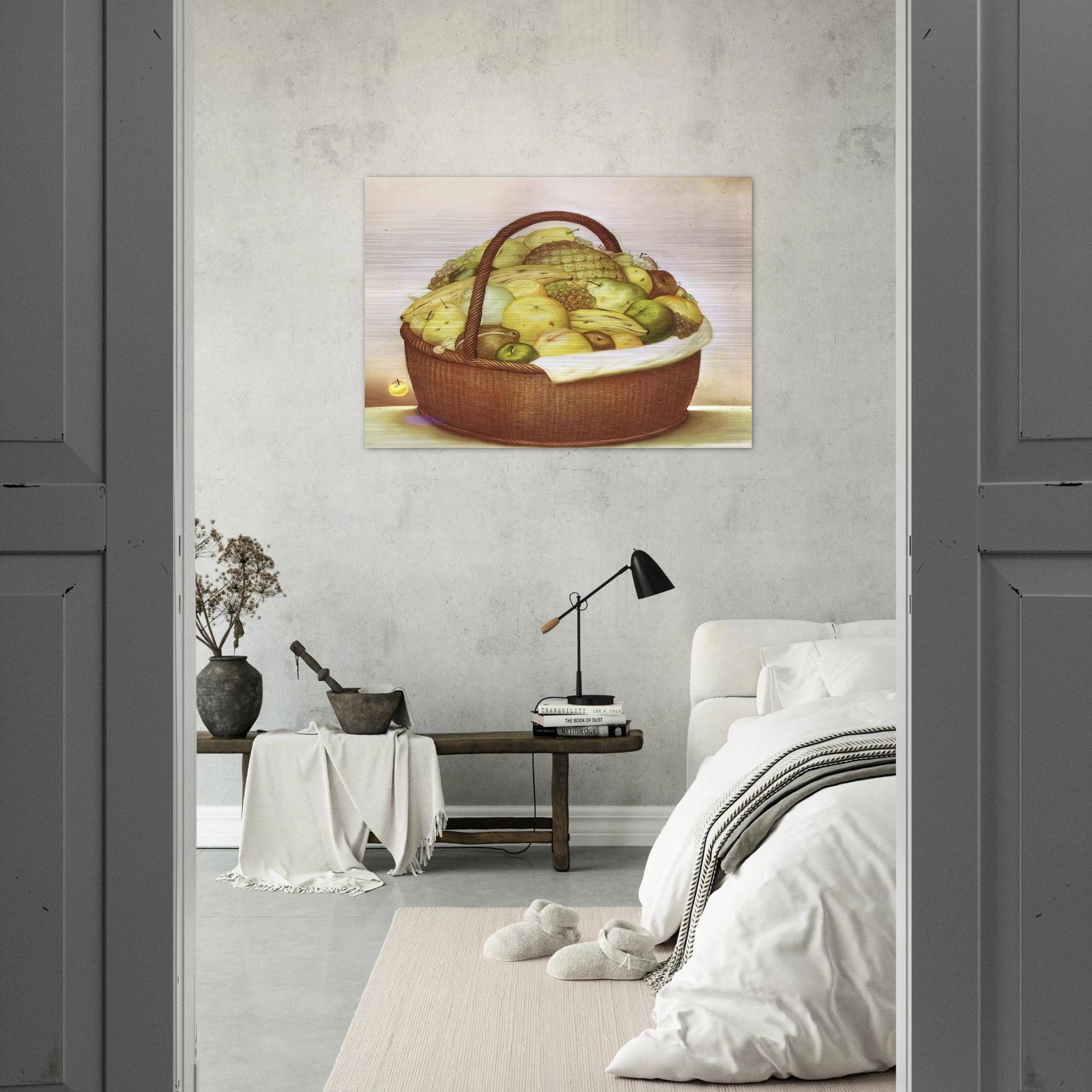 FRUIT BASKET - Fernando Botero Brushed Aluminum Print - 70x100 cm / 28x40 inches | Fernando Botero Aluminum Print | Fernando Botero Prints