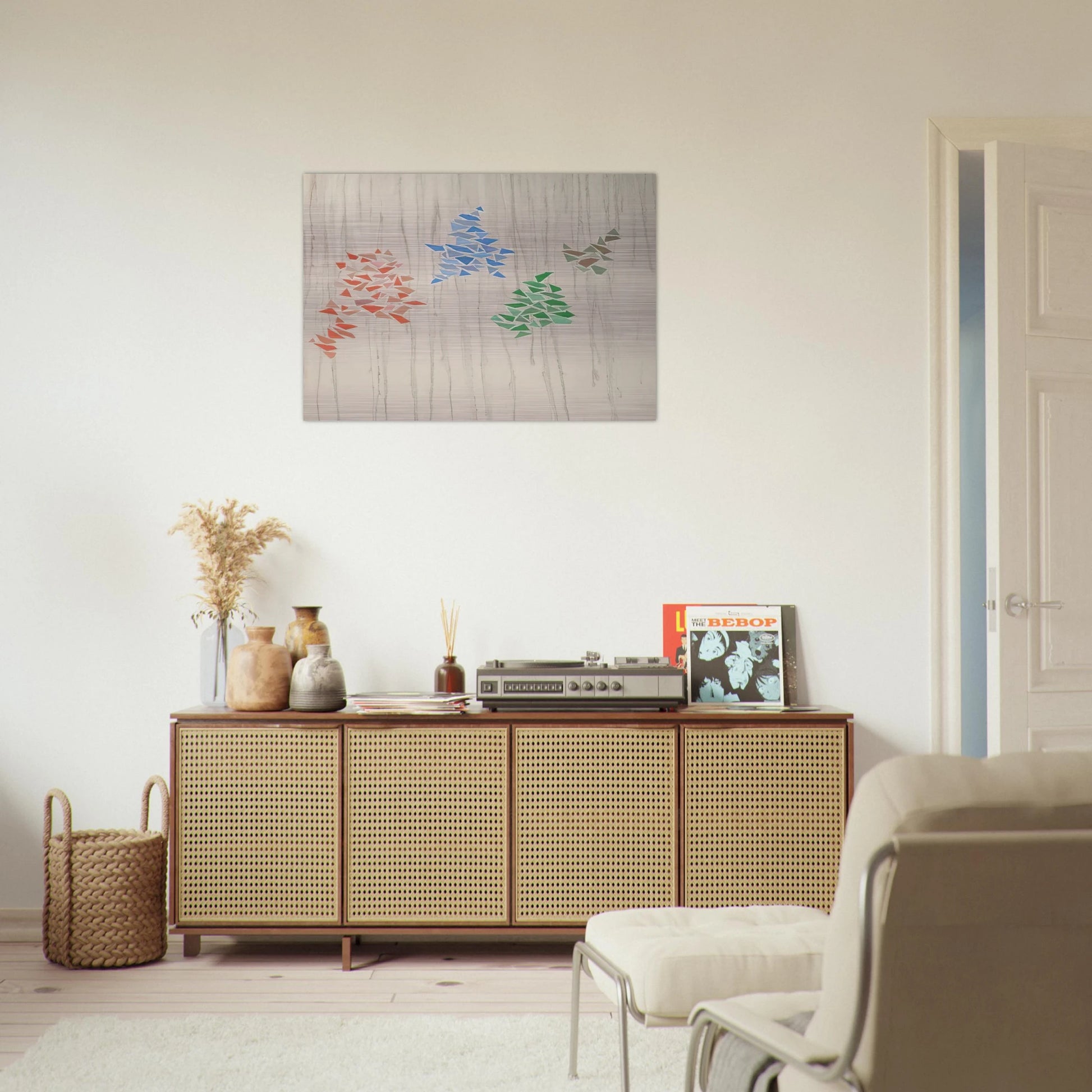 Colors on Gray - 1975 - Robert Goodnough Brushed Aluminum Print - 70x100 cm / 28x40 inches | Robert Goodnough Aluminum Print | Robert Goodnough Prints