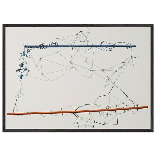 Drawing without Paper 8425 and 8426 - 1984 - Gego 70x100 cm / 28x40 inches Framed Art Print – Black Wooden Frame