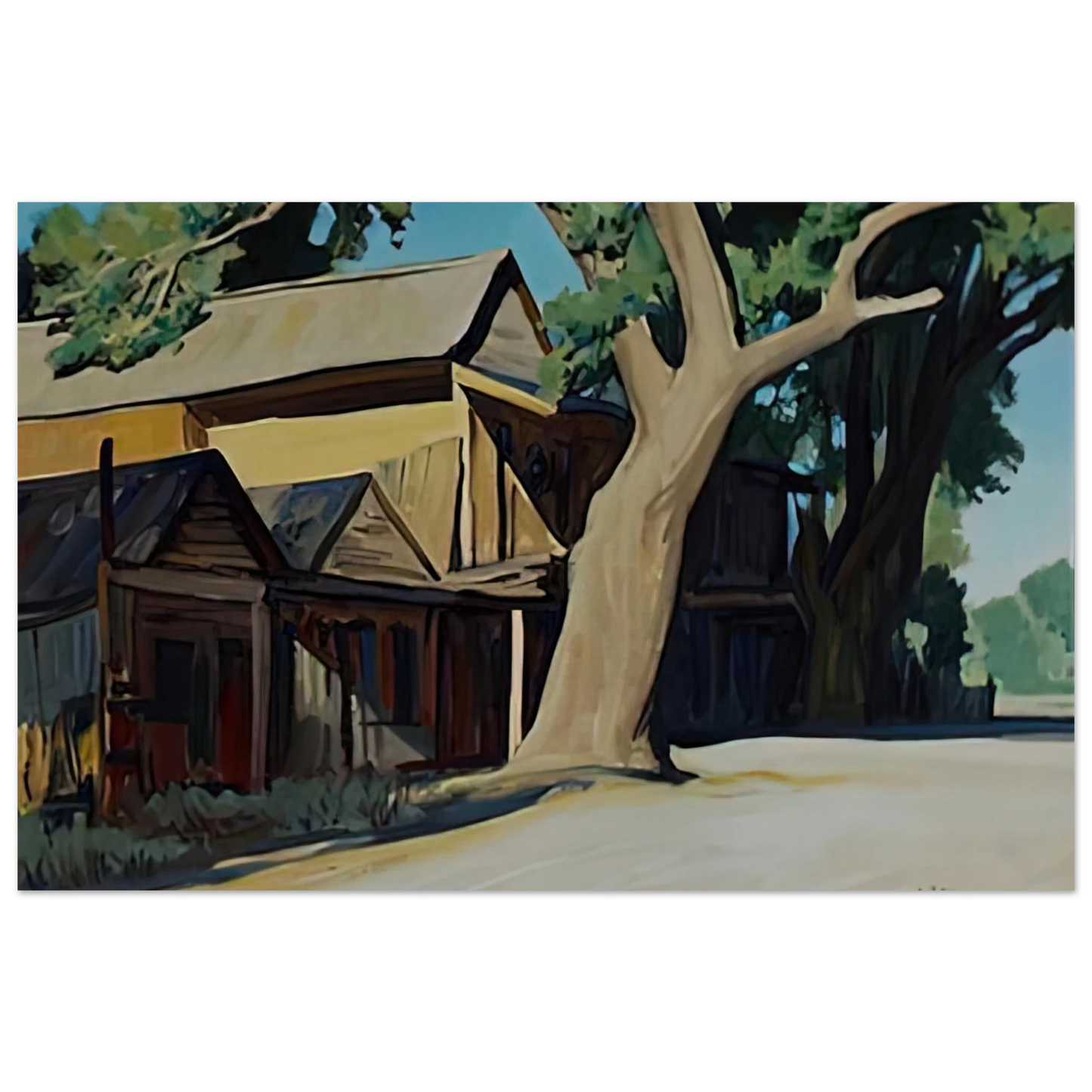 Maynard Dixon - OLD CHINATOWN CARSON CITY NEVADA 1937 Wall art - 50x70 cm / 20x28 inches - Premium Wooden Framed Poster With Fine Art Paper-canvas - Wood frame