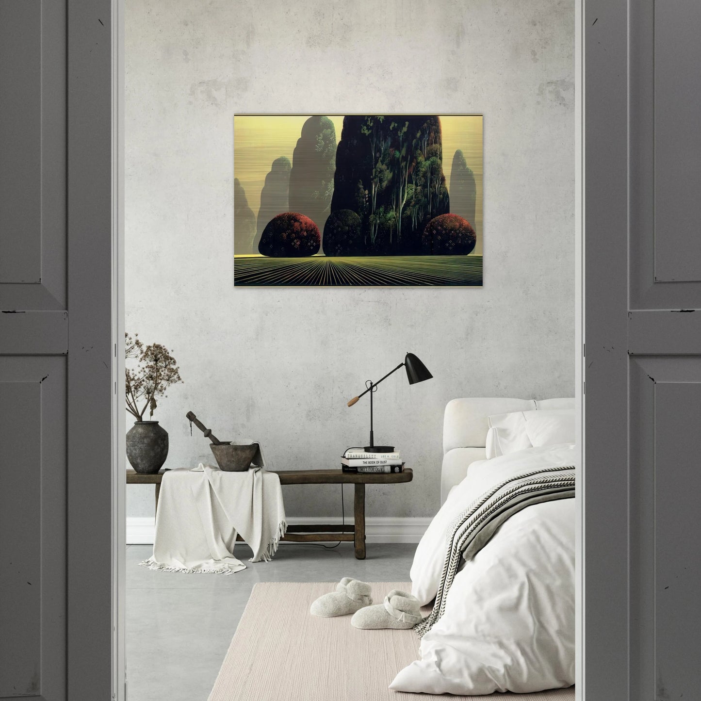 Autumn Eucalyptus - Eyvind Earle Brushed Aluminum Print - 70x100 cm / 28x40 inches | Eyvind Earle Aluminum Print | Eyvind Earle Prints