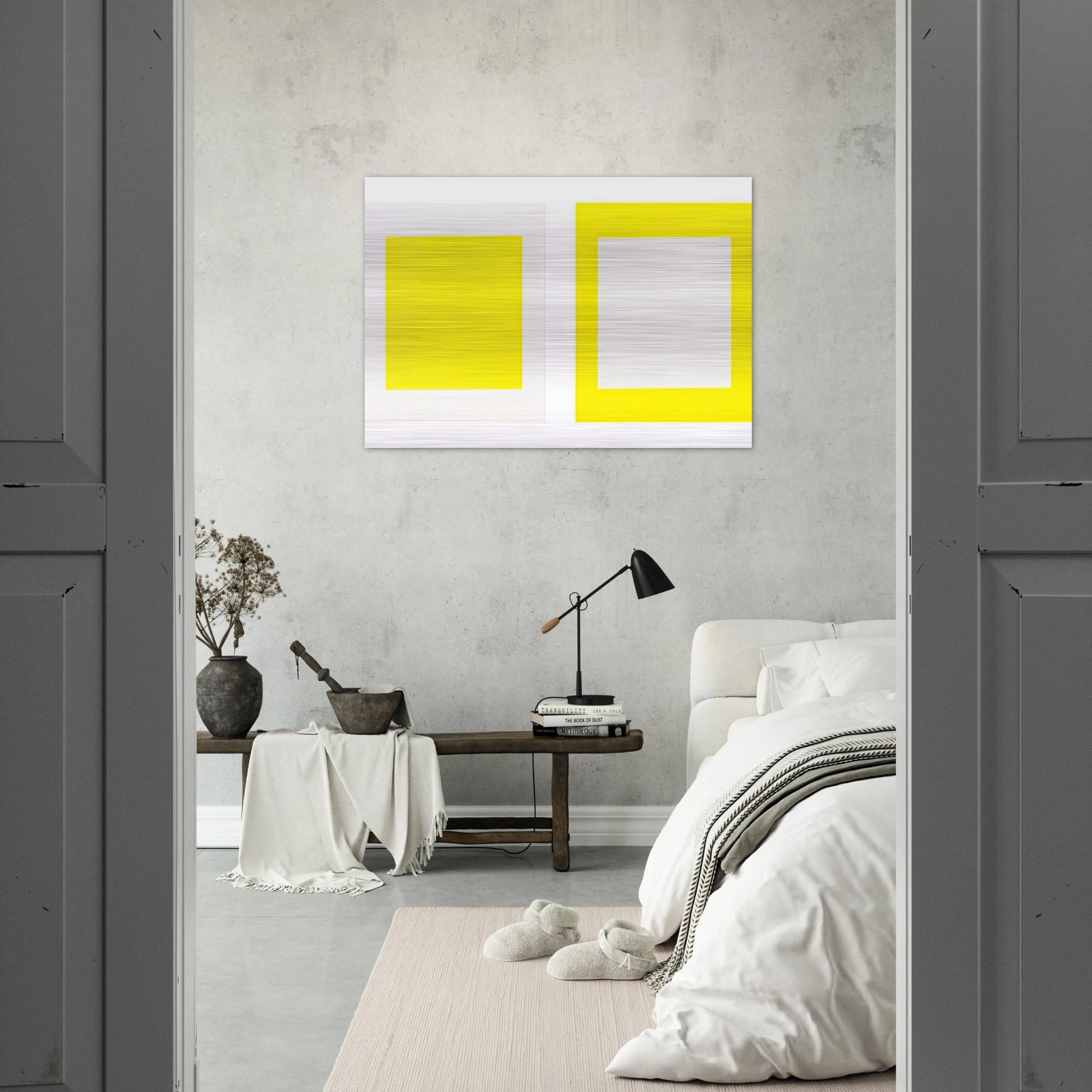 Untitled Cadmium Yellow Light - 1990 - Donald Judd Brushed Aluminum Print - 70x100 cm / 28x40 inches | Donald Judd Aluminum Print | Donald Judd Prints