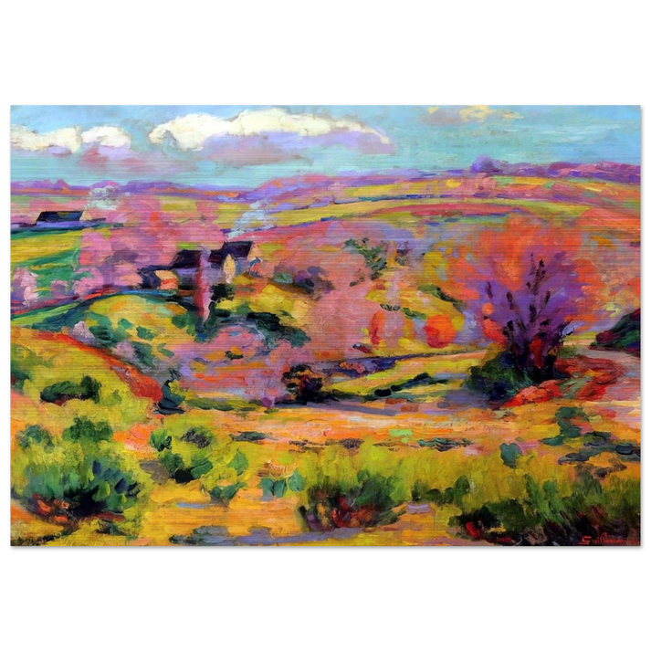 Landscape of Creuse at spring - Fauvism - Armand Guillaumin Brushed Aluminum Print - 70x100 cm / 28x40 inches | Armand Guillaumin Aluminum Print | Armand Guillaumin Prints