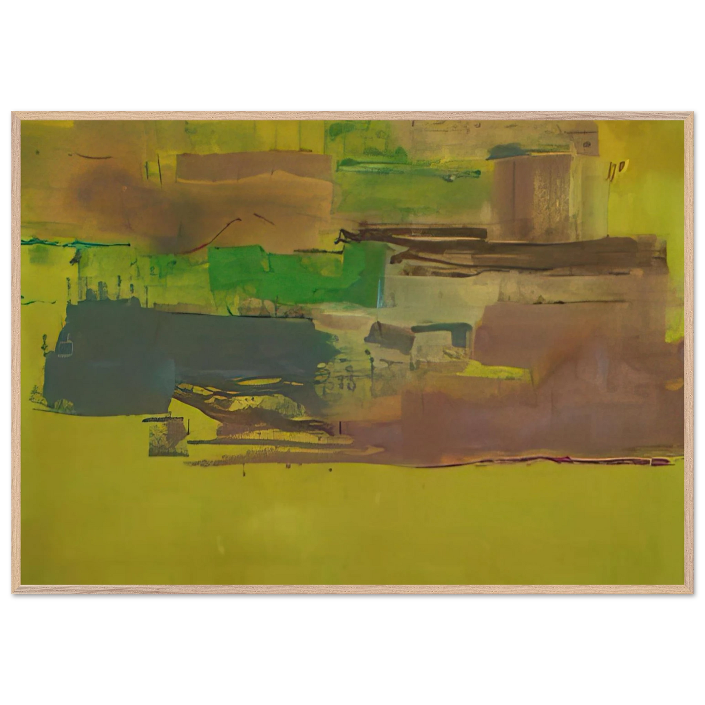 Helen Frankenthaler - August Deep - 1978 Wall art - 40x40 cm / 16x16 inches - Premium Wooden Framed Poster With Fine Art Paper-canvas - Wood frame