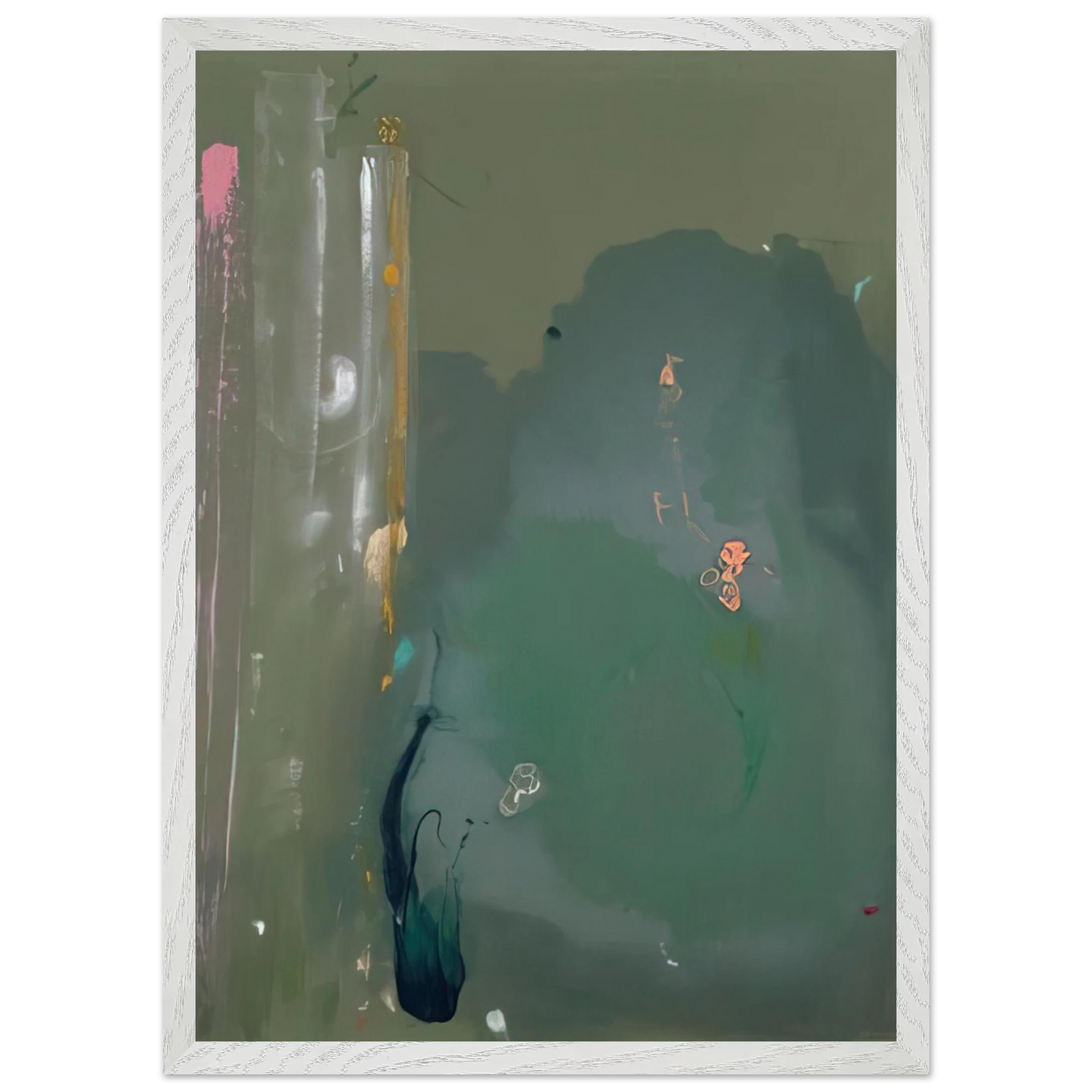 Helen Frankenthaler - CÃƒÆ’Ã‚Â´te d Argent - 1980 Wall art - 27x35 cm / 11x14 inches - Premium Wooden Framed Poster With Fine Art Paper-canvas - White frame