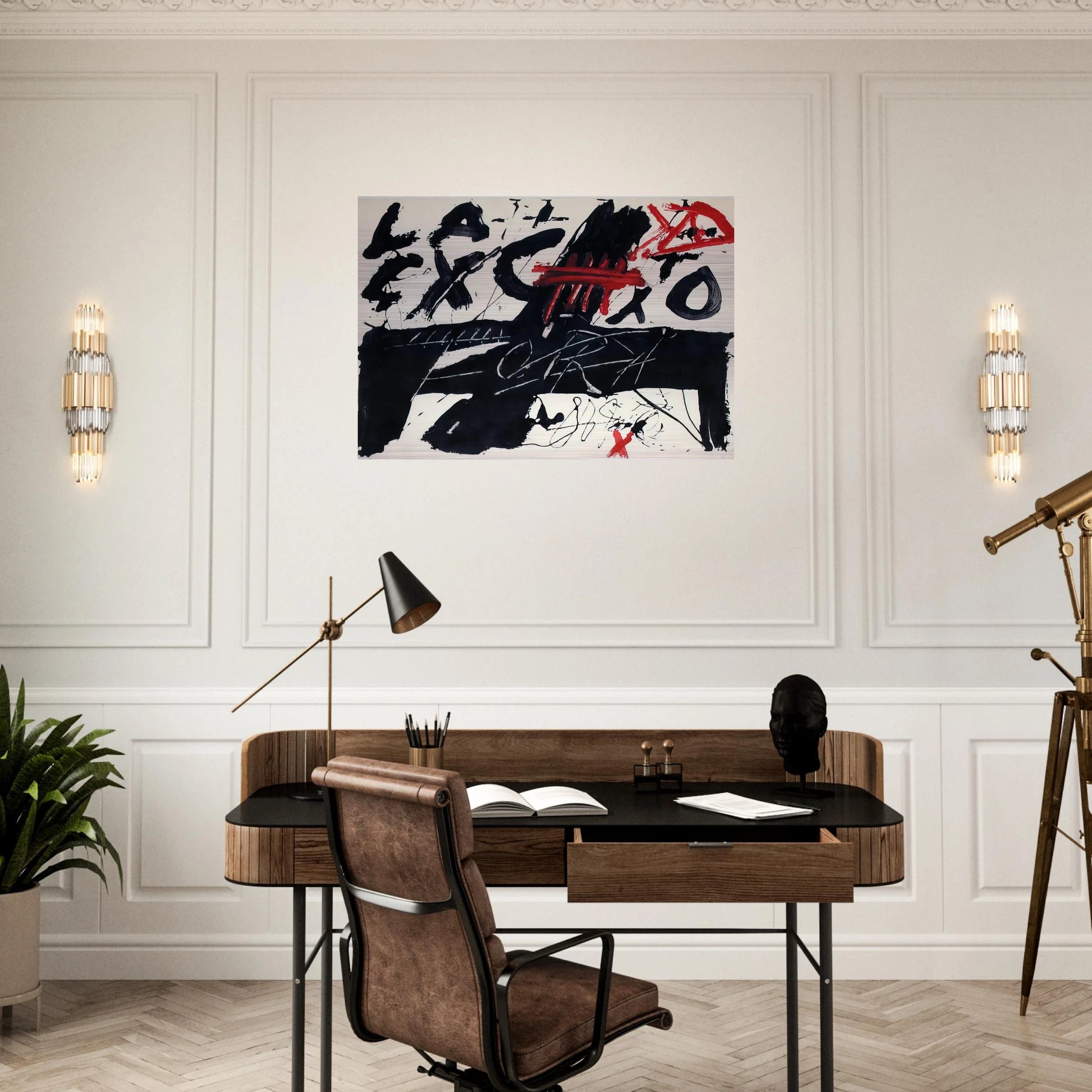 NEGRE I ROIG III FORA 1976 - Antoni Tapies Brushed Aluminum Print - 70x100 cm / 28x40 inches | Antoni Tapies Aluminum Print | Antoni Tapies Prints