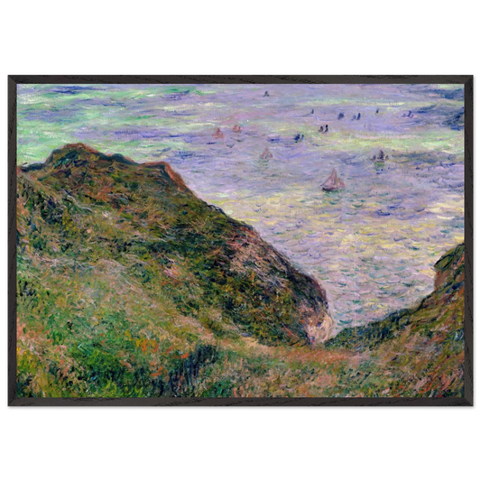 View Over the Sea - claude monet 70x100 cm / 28x40 inches Framed Art Print – Black Wooden Frame