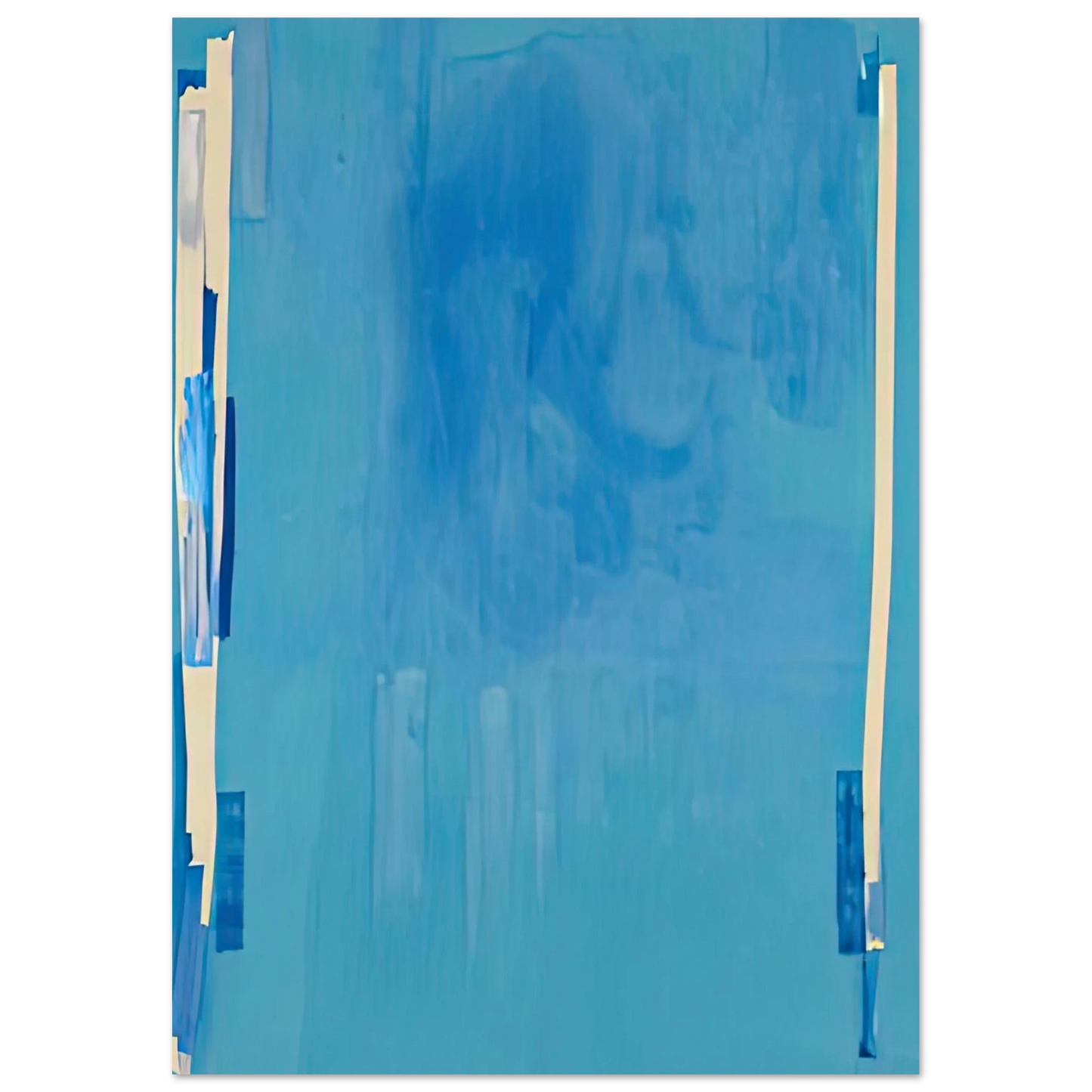 Helen Frankenthaler - Blue Bellows, 1976- Wall Art - 21x29.7 cm / 8x12" - Premium Wooden Framed Poster With Fine Art Paper-canvas - Black frame