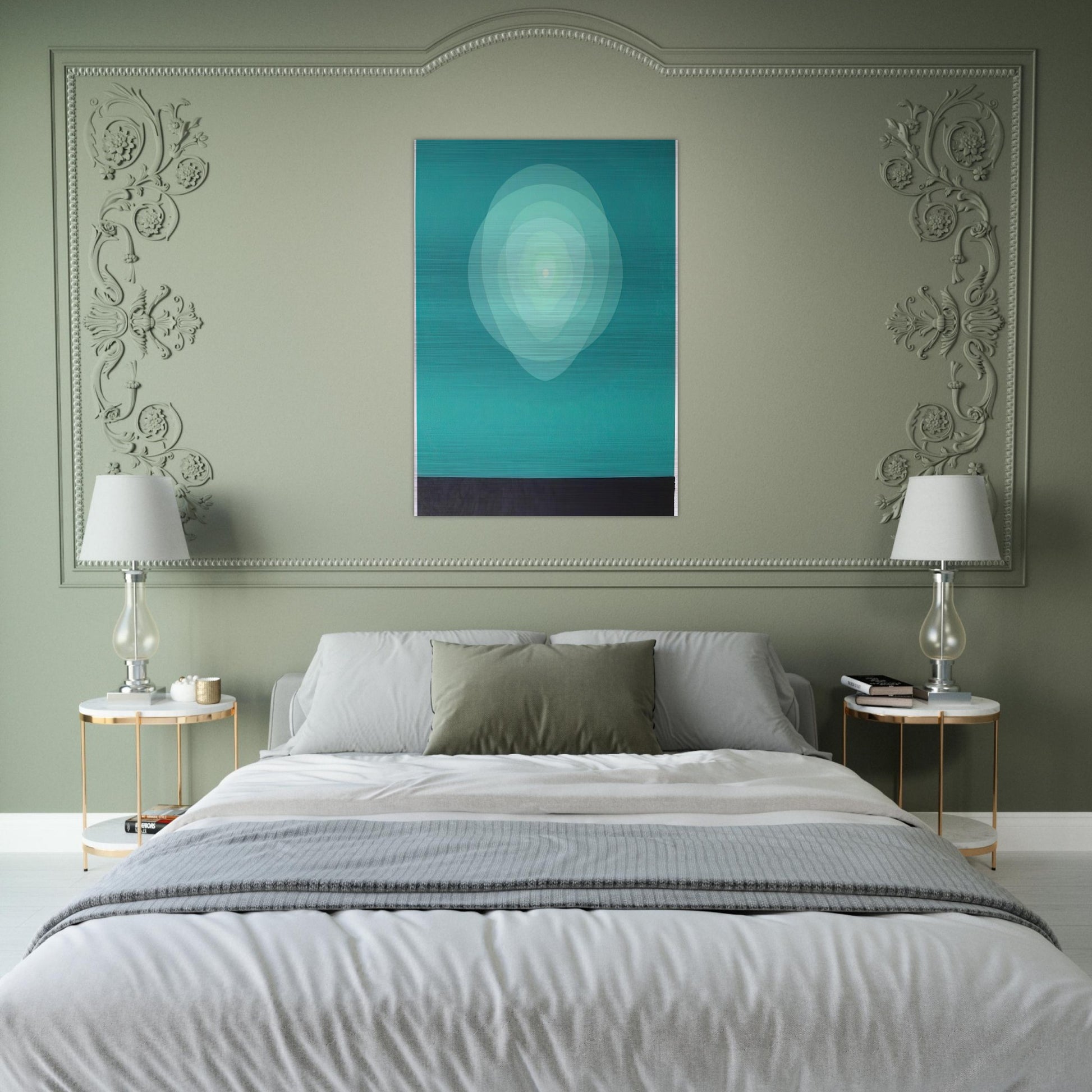 Teal Mandala - 1969 - Clarence Holbrook Carter Brushed Aluminum Print - 70x100 cm / 28x40 inches | Clarence Holbrook Carter Aluminum Print | Clarence Holbrook Carter Prints