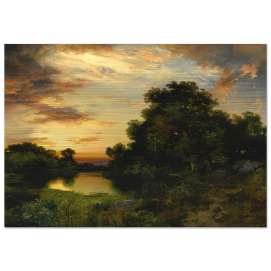 Sunset on Long Island - Thomas Moran Brushed Aluminum Print - 70x100 cm / 28x40 inches | Thomas Moran Aluminum Print | Thomas Moran Prints
