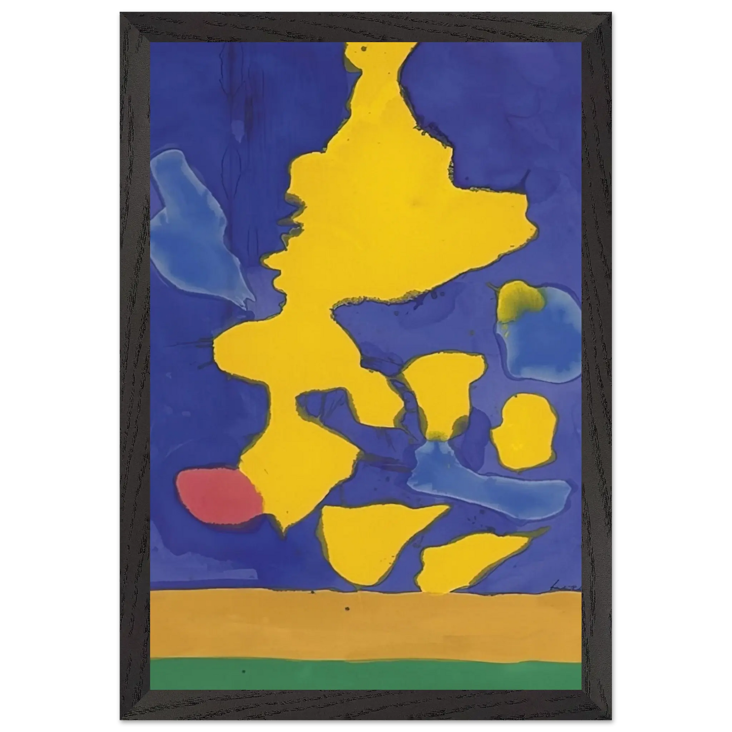 Helen Frankenthaler - Saturn Revisited - 1964 Wall art - 50x70 cm / 20x28 Inches - Premium Wooden Framed Poster With Fine Art Paper - Black frame