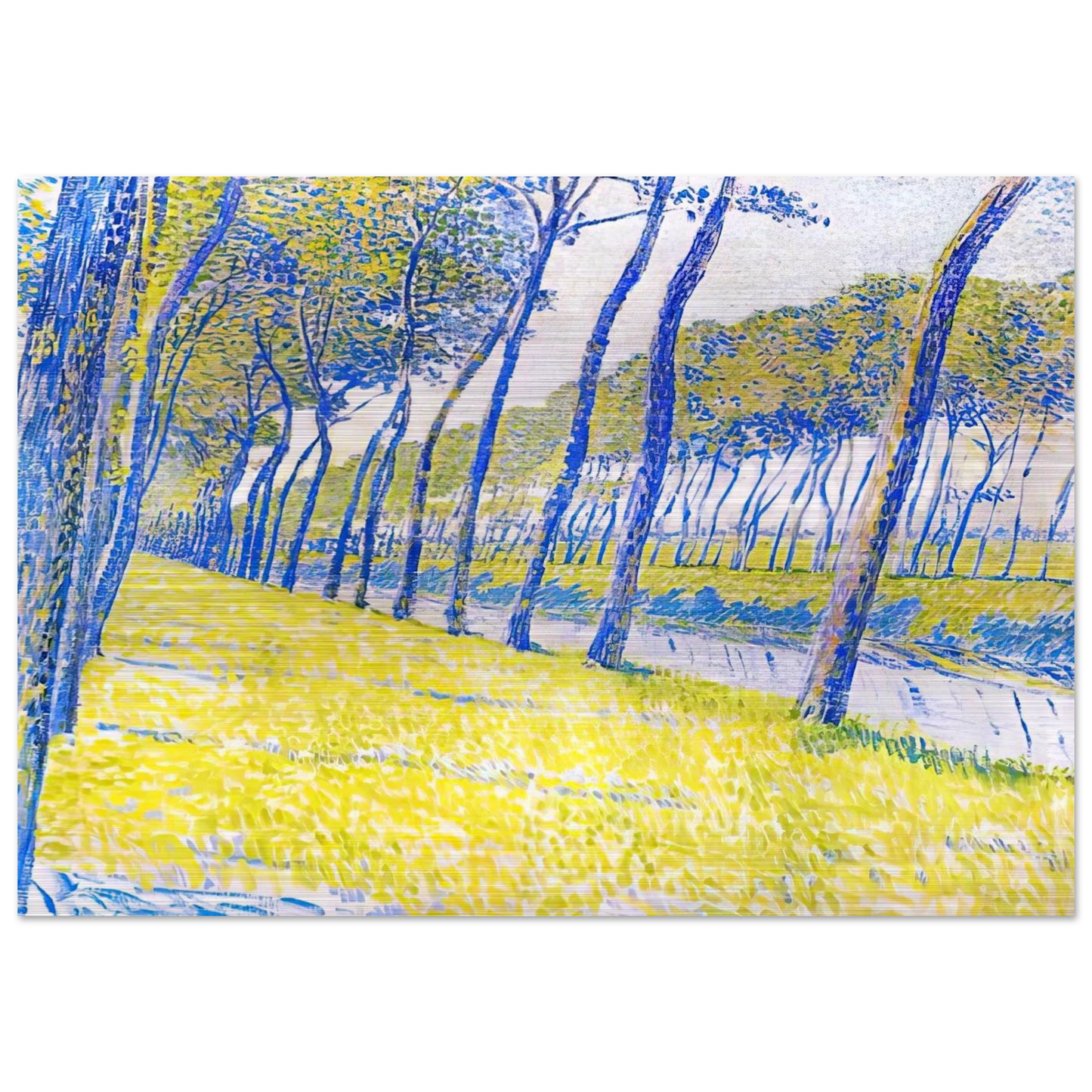 CANAL IN FLANDERS 1894 - Theo van Rysselberghe Brushed Aluminum Print - 70x100 cm / 28x40 inches | Theo van Rysselberghe Aluminum Print | Theo van Rysselberghe Prints
