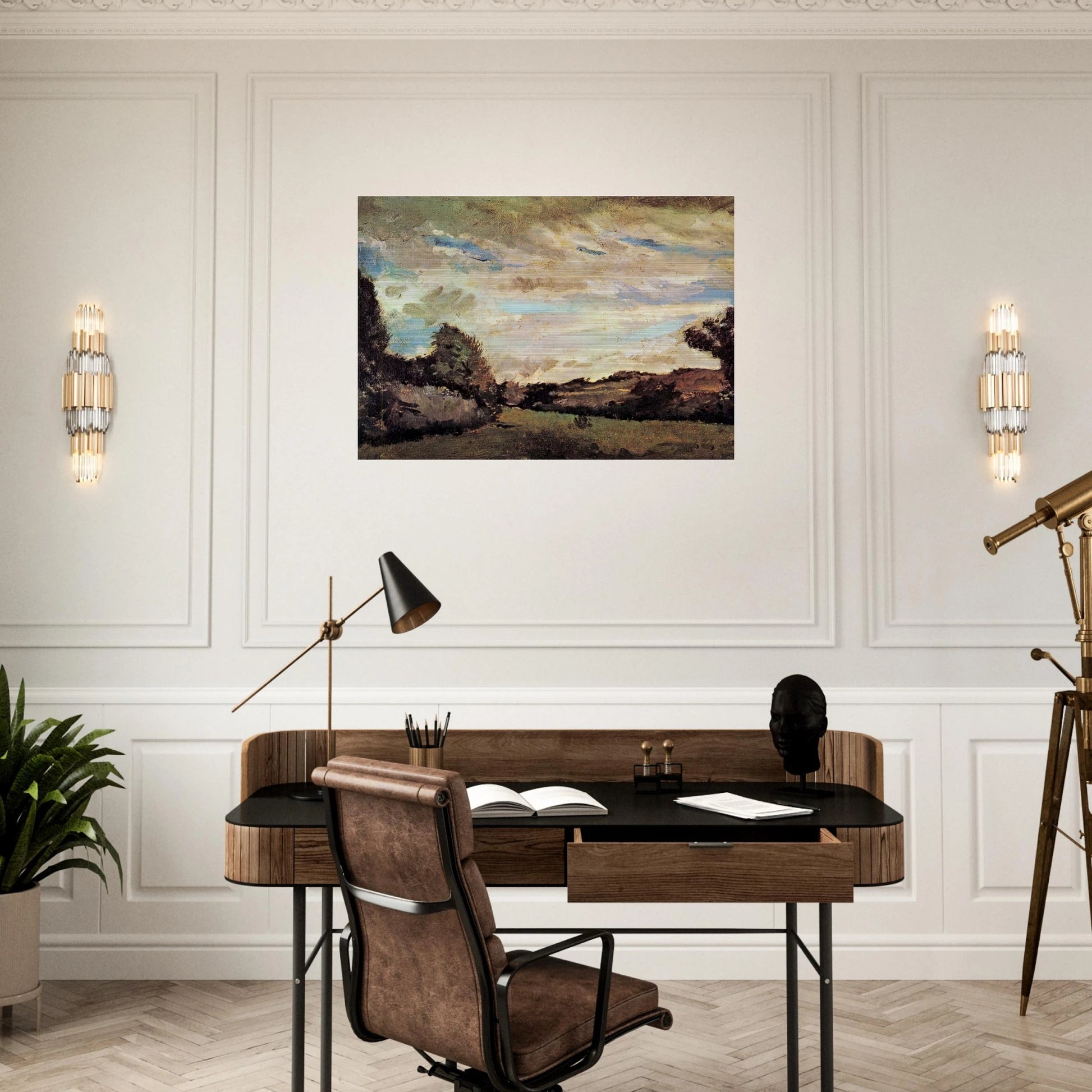 Landscape with Dunes - Vincent van Gogh Brushed Aluminum Print - 70x100 cm / 28x40 inches | Vincent van Gogh Aluminum Print | Vincent van Gogh Prints