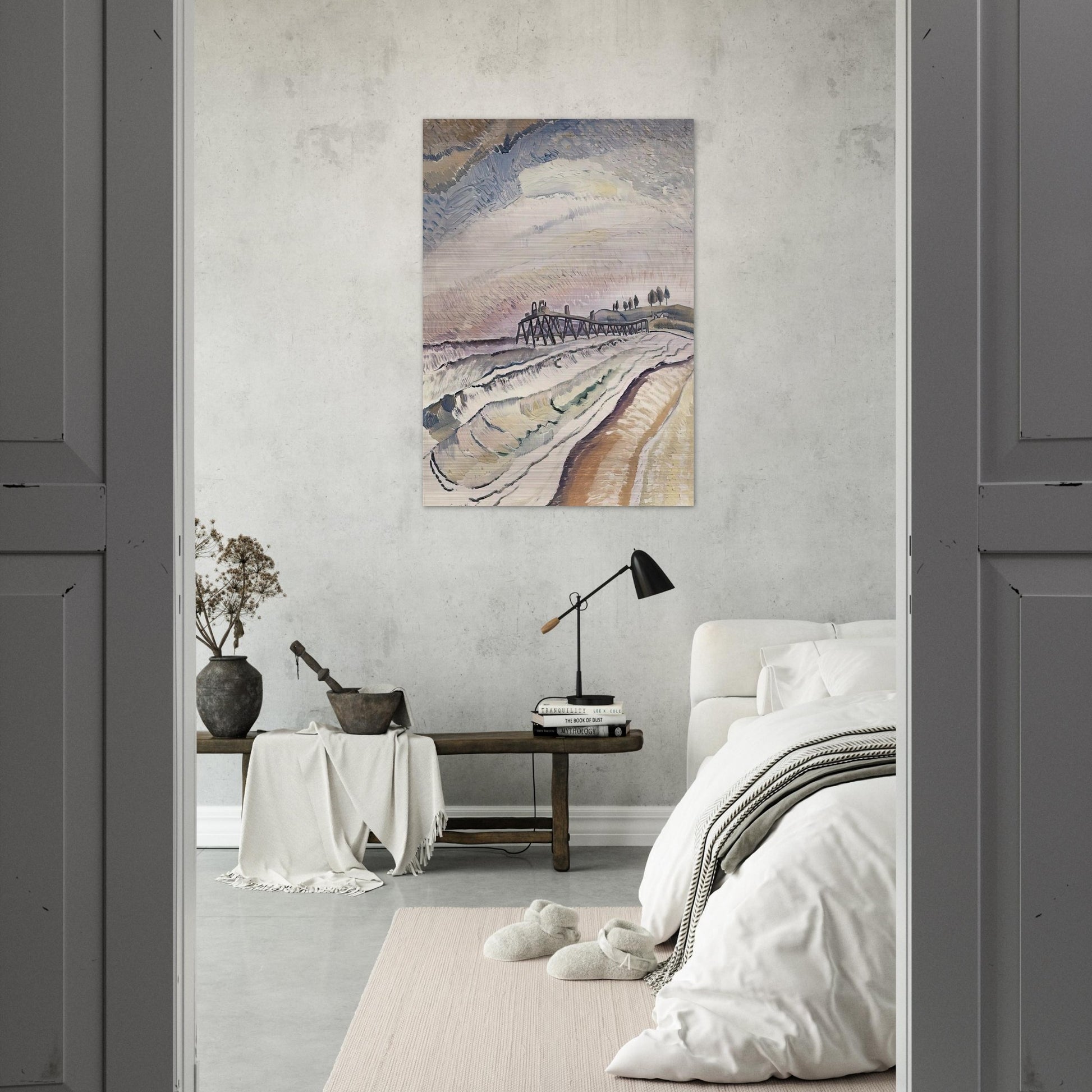 Bulli Pier, South Coast - 1931 - Grace Cossington Smith Brushed Aluminum Print - 70x100 cm / 28x40 inches | Grace Cossington Smith Aluminum Print | Grace Cossington Smith Prints