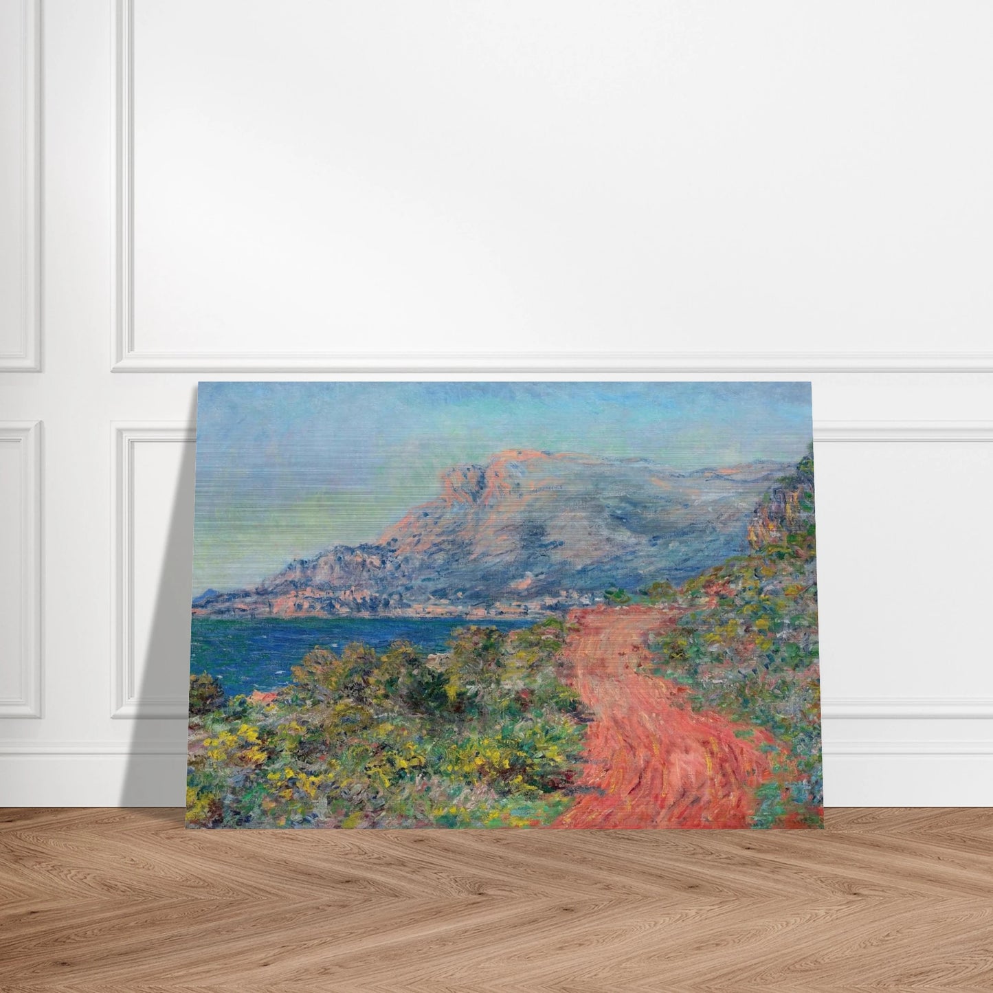The Red Road near Menton - claude monet Brushed Aluminum Print - 70x100 cm / 28x40 inches | claude monet Aluminum Print | claude monet Prints