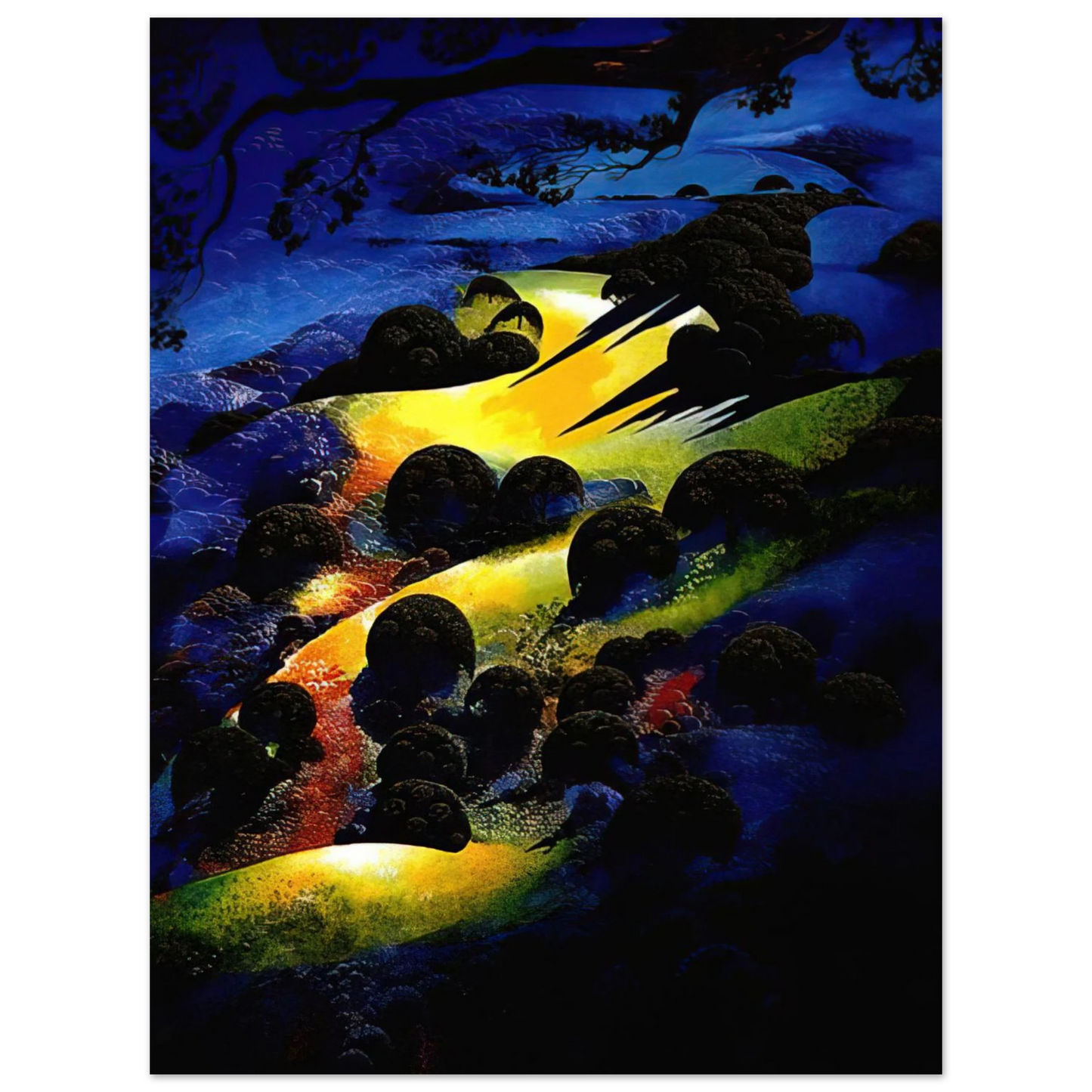 Eyvind Earle - Sunset Flame  75x100 cm / 30x40inches Fine Art Poster