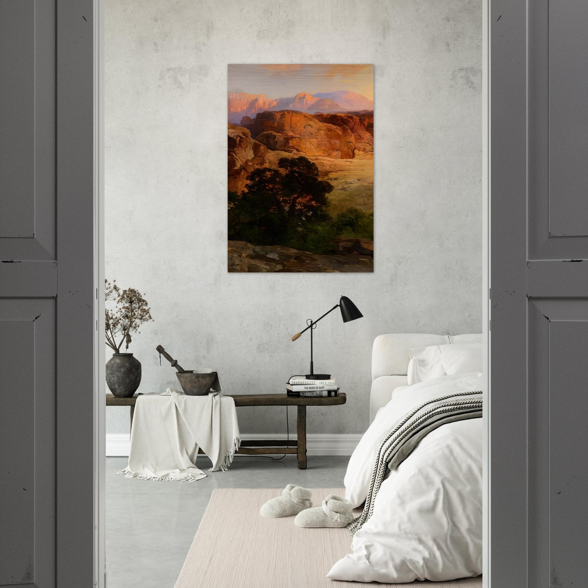 A Water Pocket Northern Arizona - Thomas Moran Brushed Aluminum Print - 70x100 cm / 28x40 inches | Thomas Moran Aluminum Print | Thomas Moran Prints