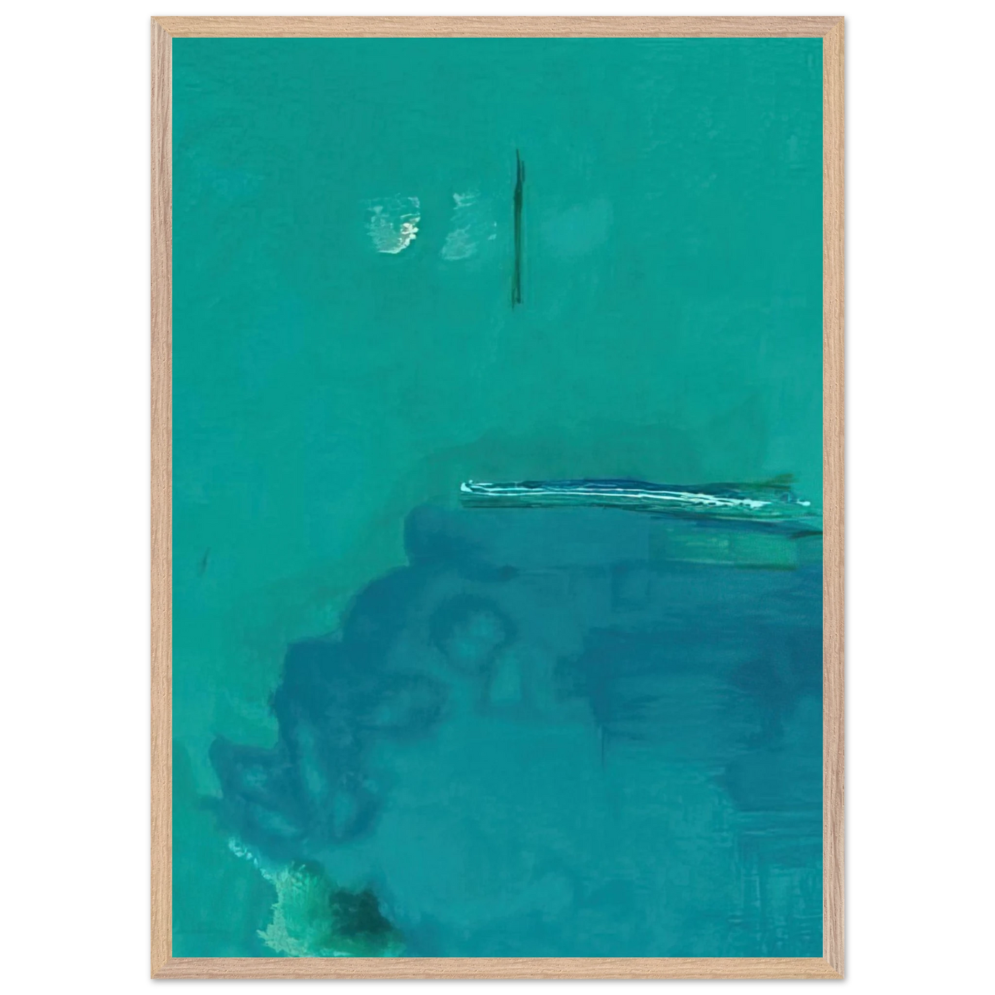 Helen Frankenthaler - Contentment Island - 2004 Wall art - 60x80 cm / 24x32 inches - Premium Wooden Framed Poster With Fine Art Paper-canvas - White frame
