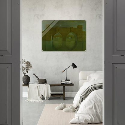 UNTITLED BRIDGE WITH REFLECTIONS SKETCH FOR A DUAL IMAGE PICTURE UNFINISHED - Salvador Dali Acrylic Print - 70x100 cm / 28x40″ inches