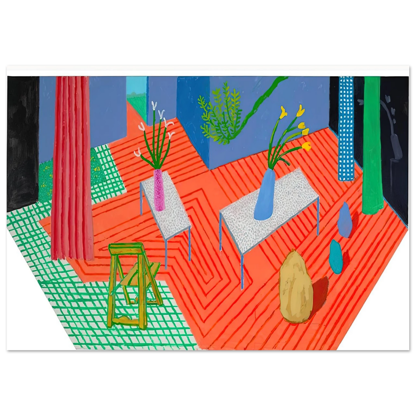 David Hockney - David Hockney Wall art - 28x43  cm / XL (11x17 inches) - Premium Wooden Framed Poster With Fine Art Paper-canvas - Black frame