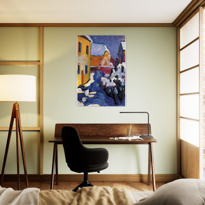 CEMETERY AND VICARAGE IN KOCHEL 1909 - Wassily Kandinsky Brushed Aluminum Print - 70x100 cm / 28x40 inches | Wassily Kandinsky Aluminum Print | Wassily Kandinsky Prints