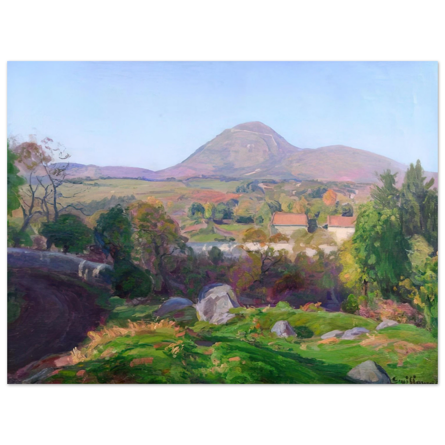Armand Guillaumin - Landscape of Puy de DÃ´me  75x100 cm / 30x40inches Fine Art Poster