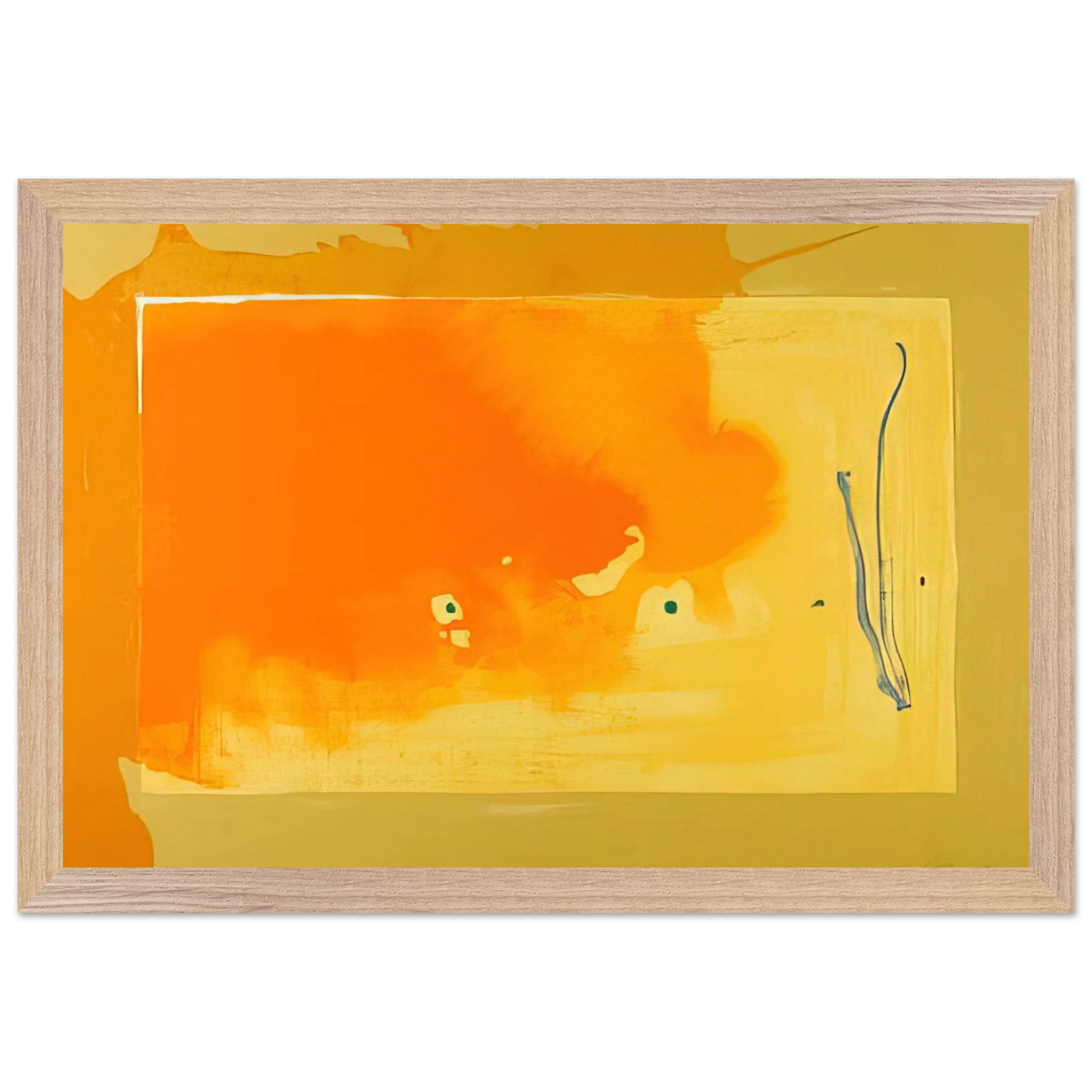 Helen Frankenthaler - Bilbao - 1998 Wall art - 15x20 cm / 6x8 inches - Premium Wooden Framed Poster With Fine Art Paper-canvas - White frame