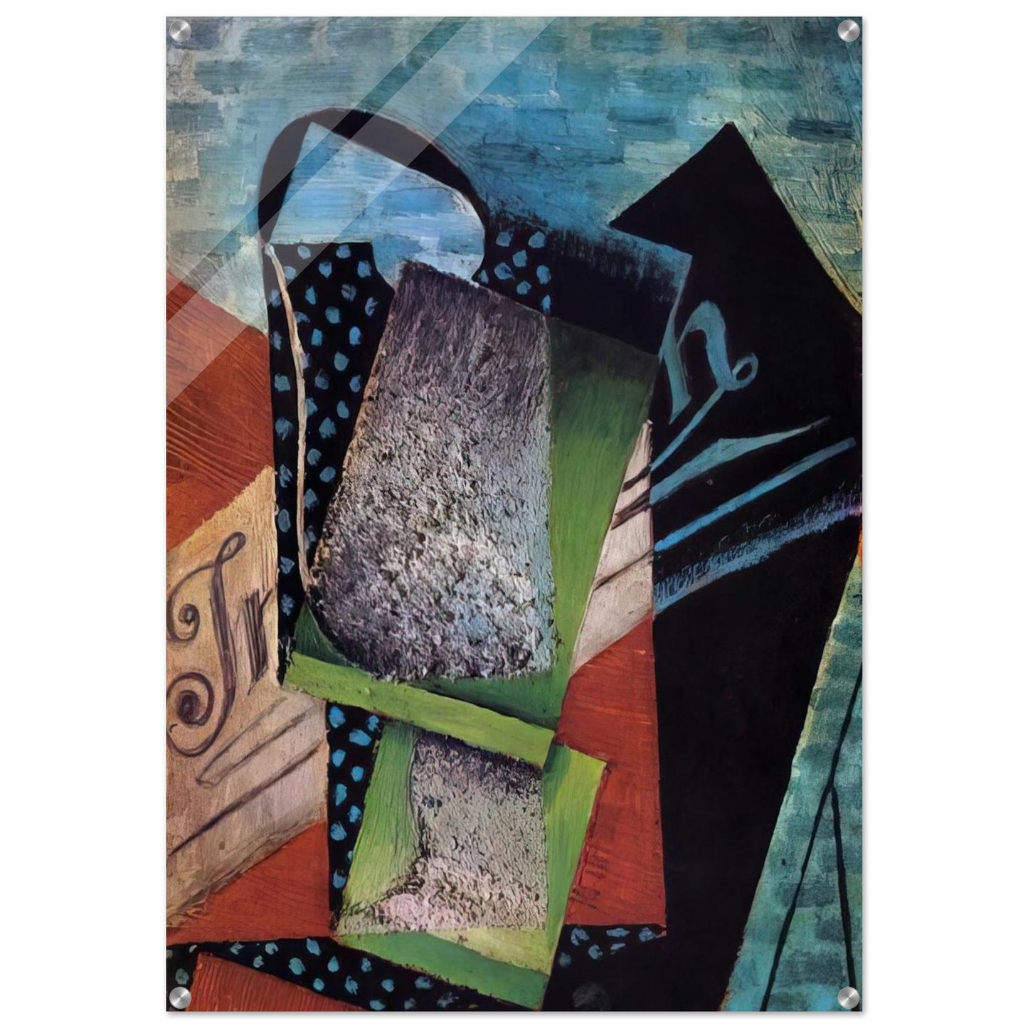 STILL LIFE DEDICATED TO ANDRE SALMON 1915 - Juan Gris Acrylic Print - 70x100 cm / 28x40″ inches | Juan Gris Wall Art | Juan Gris Prints