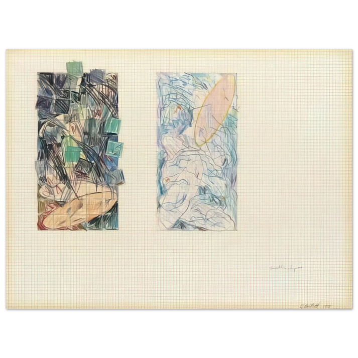 Jennifer Bartlett - Sad and Happy Tidal Wave - 1978  75x100 cm / 30x40inches Fine Art Poster