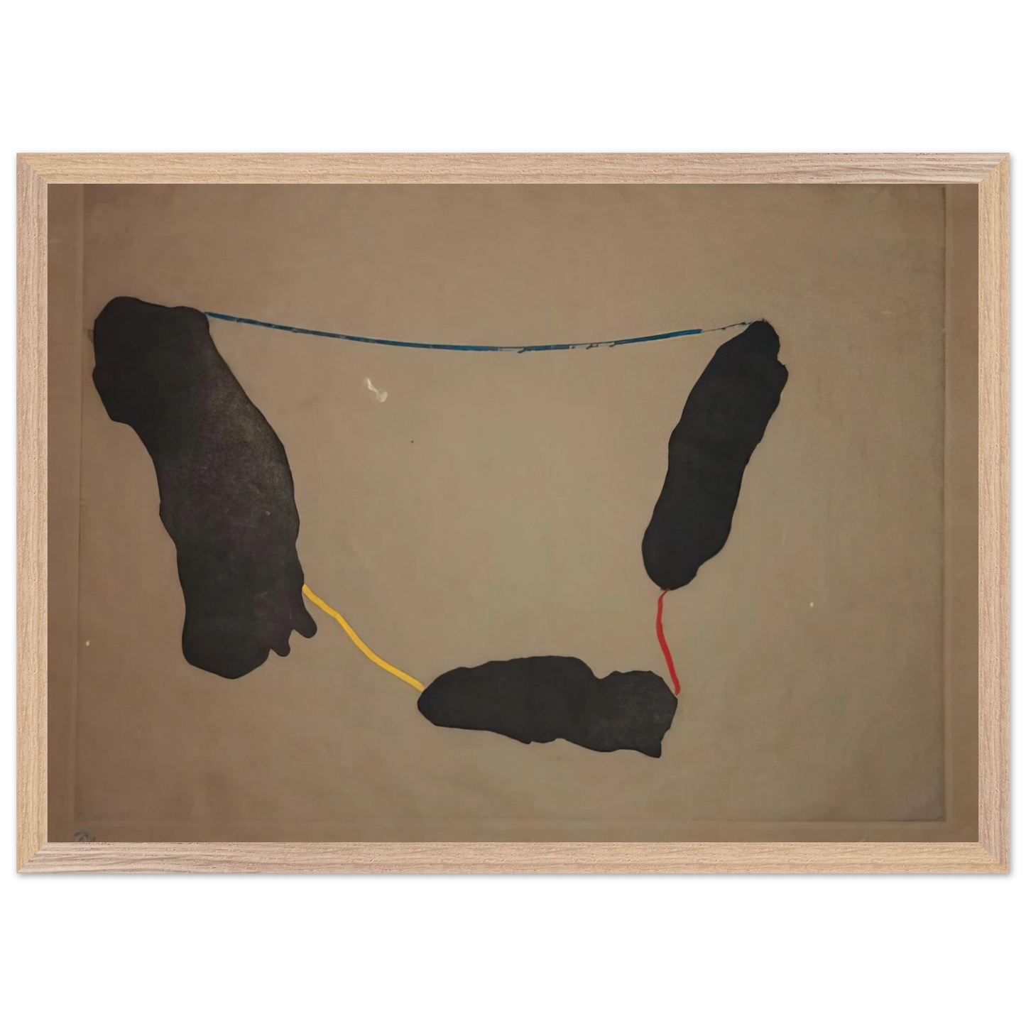 Helen Frankenthaler - Connected By Joy - 1973 Wall art - 21x29.7 cm / 8x12" - Premium Wooden Framed Poster With Fine Art Paper-canvas - Black frame