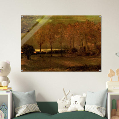 Autumn Landscape at Dusk - Vincent van Gogh Acrylic Print - 70x100 cm / 28x40″ inches