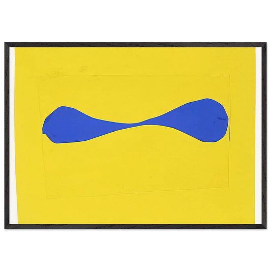 Blue Form on Yellow - Ellsworth Kelly 70x100 cm / 28x40 inches Framed Art Print – Black Wooden Frame