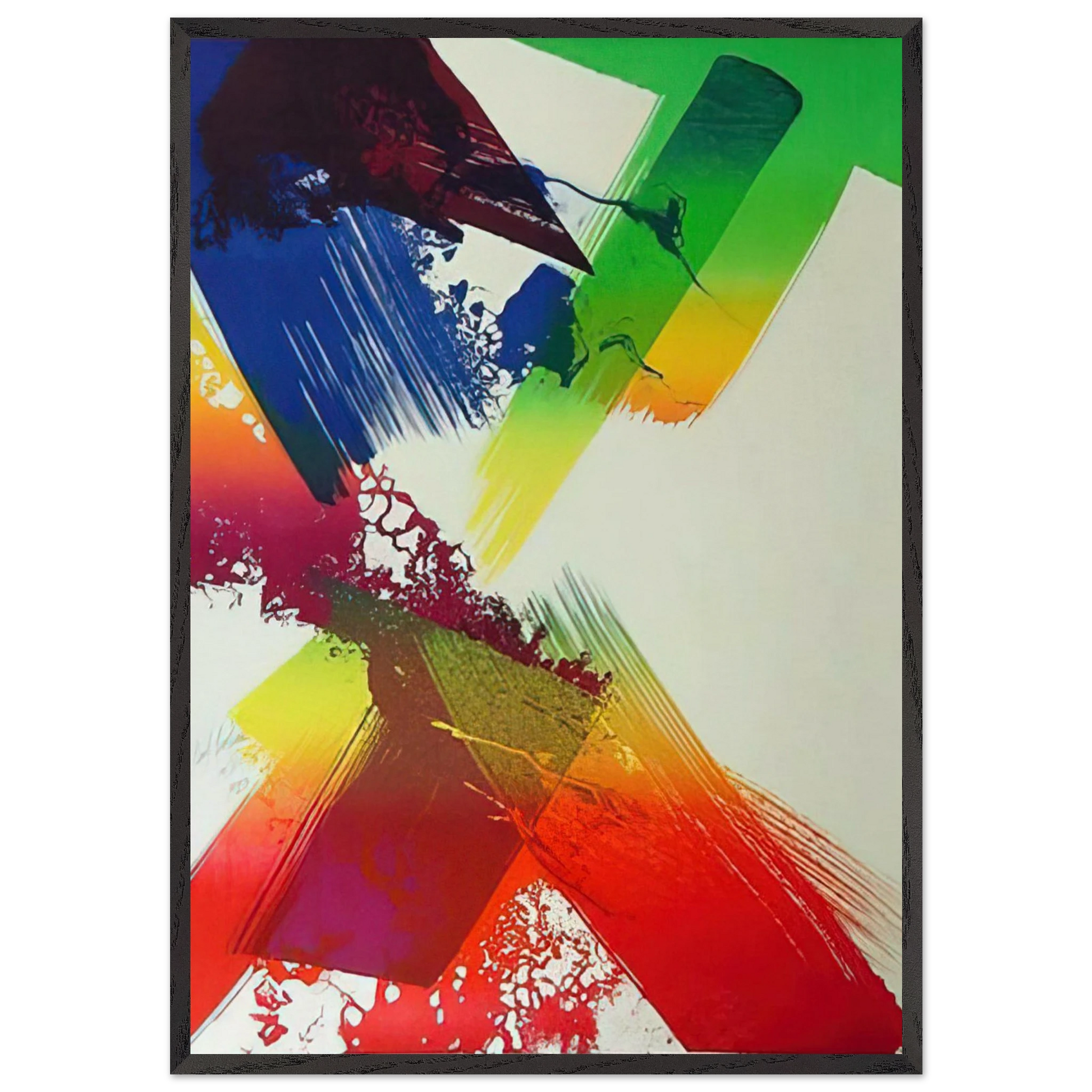 Untitled - Abstract Expressionism Lyrical Abstraction - Paul Jenkins 70x100 cm / 28x40 inches Framed Art Print – Black Wooden Frame