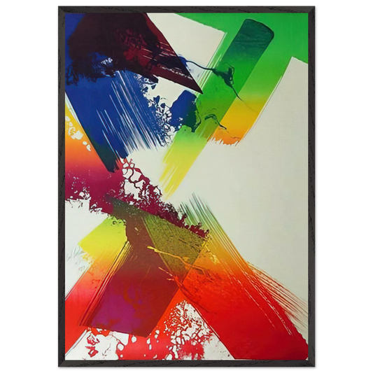Untitled - Abstract Expressionism Lyrical Abstraction - Paul Jenkins 70x100 cm / 28x40 inches Framed Art Print – Black Wooden Frame