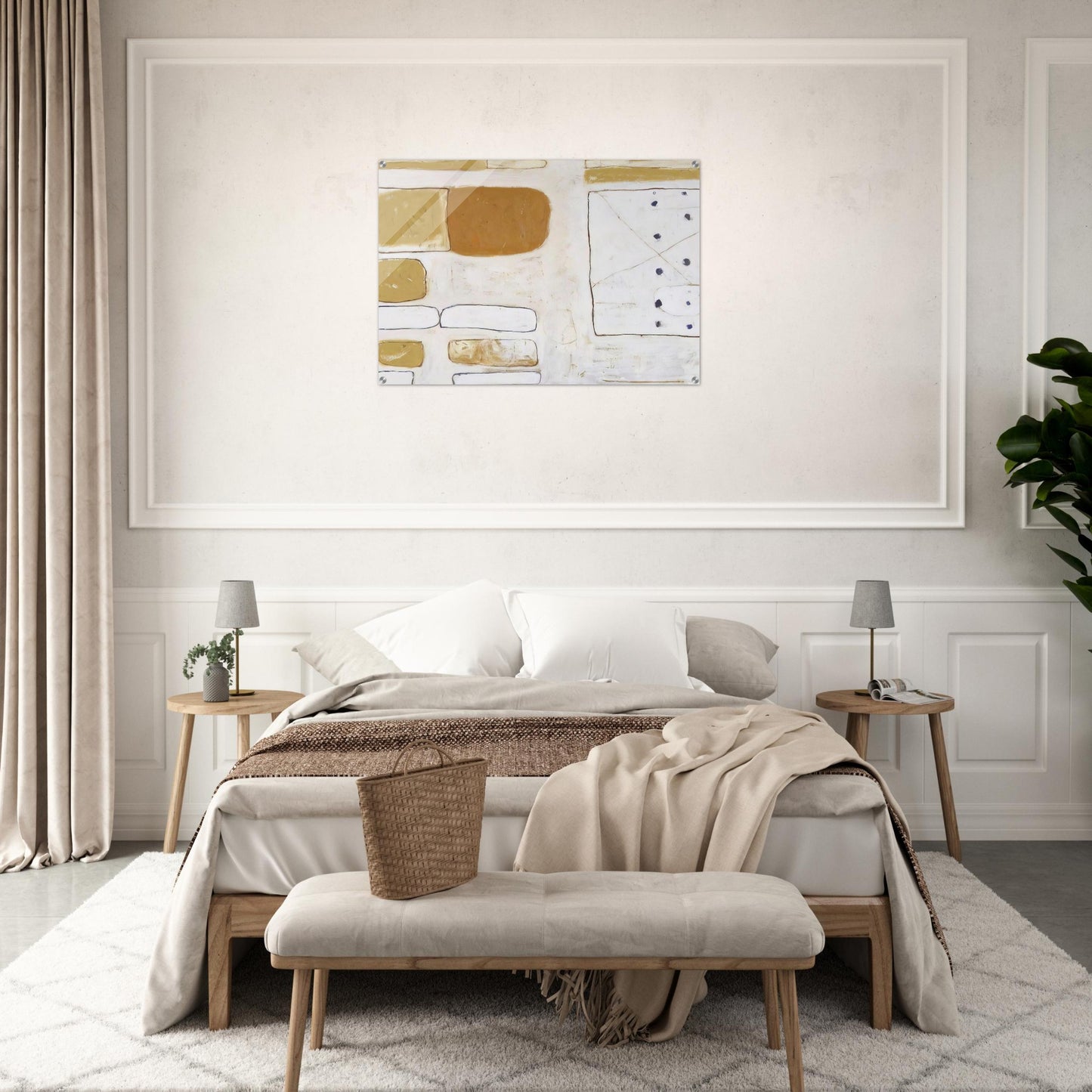 White, Sand and Ochre - 1961 - William Scott Acrylic Print - 70x100 cm / 28x40″ inches | William Scott Wall Art | William Scott Prints