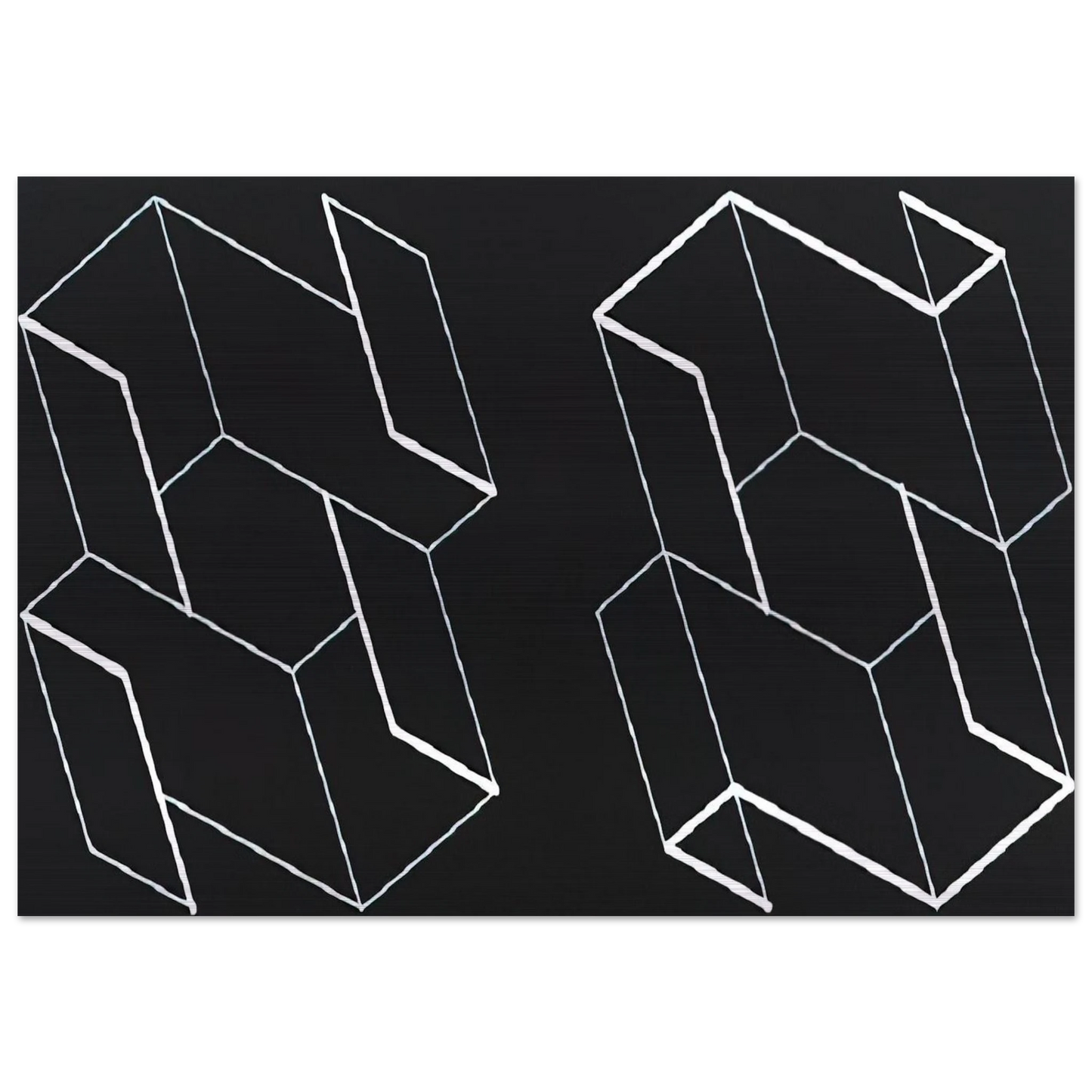 DUO H 1966 - Josef Albers Brushed Aluminum Print - 70x100 cm / 28x40 inches | Josef Albers Aluminum Print | Josef Albers Prints