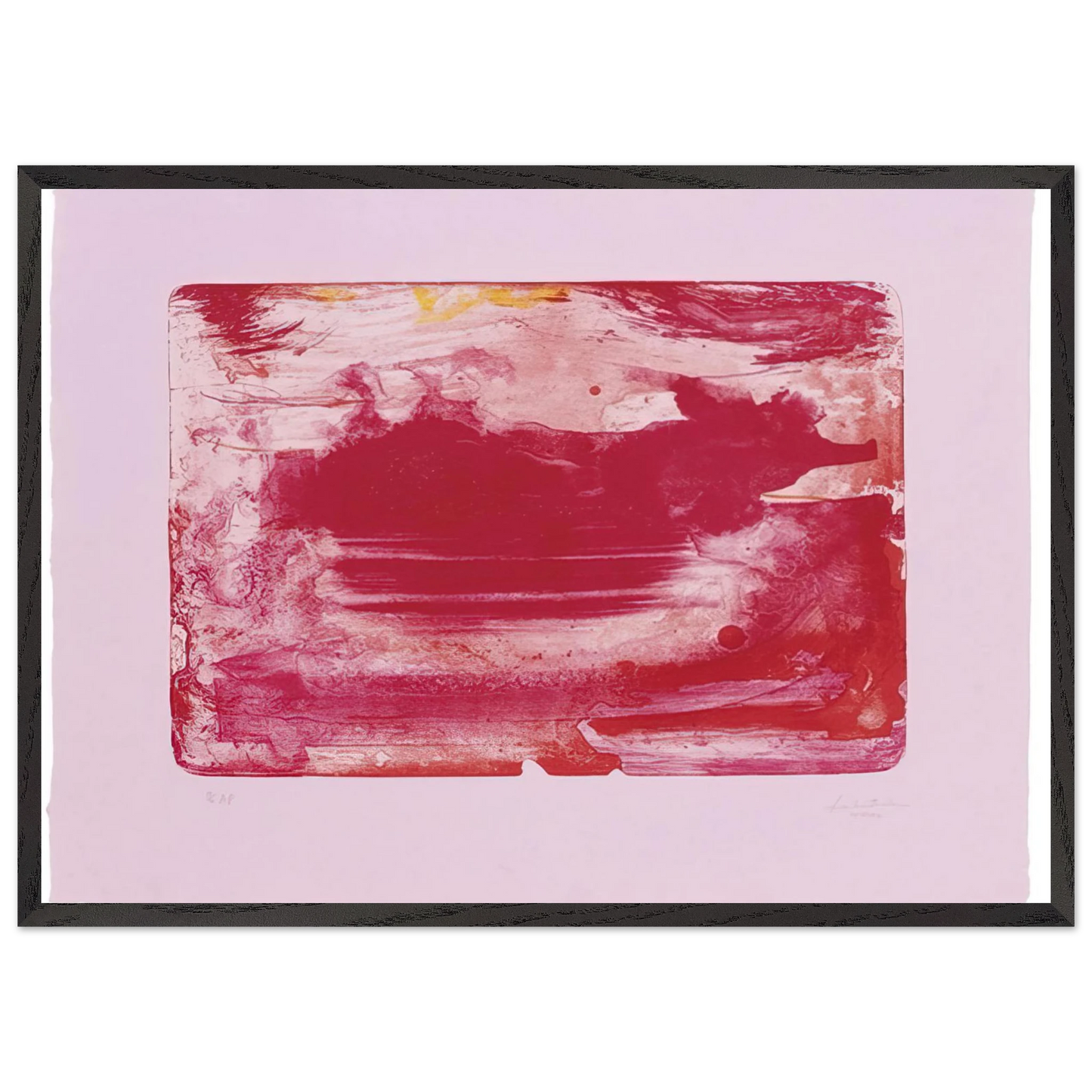 Helen Frankenthaler - The Red Sea - 1982 Wall art - 60x80 cm / 24x32 inches - Premium Wooden Framed Poster With Fine Art Paper-canvas - White frame