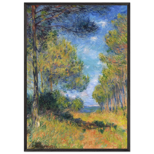 Path at Varengeville - claude monet 70x100 cm / 28x40 inches Framed Art Print – Black Wooden Frame