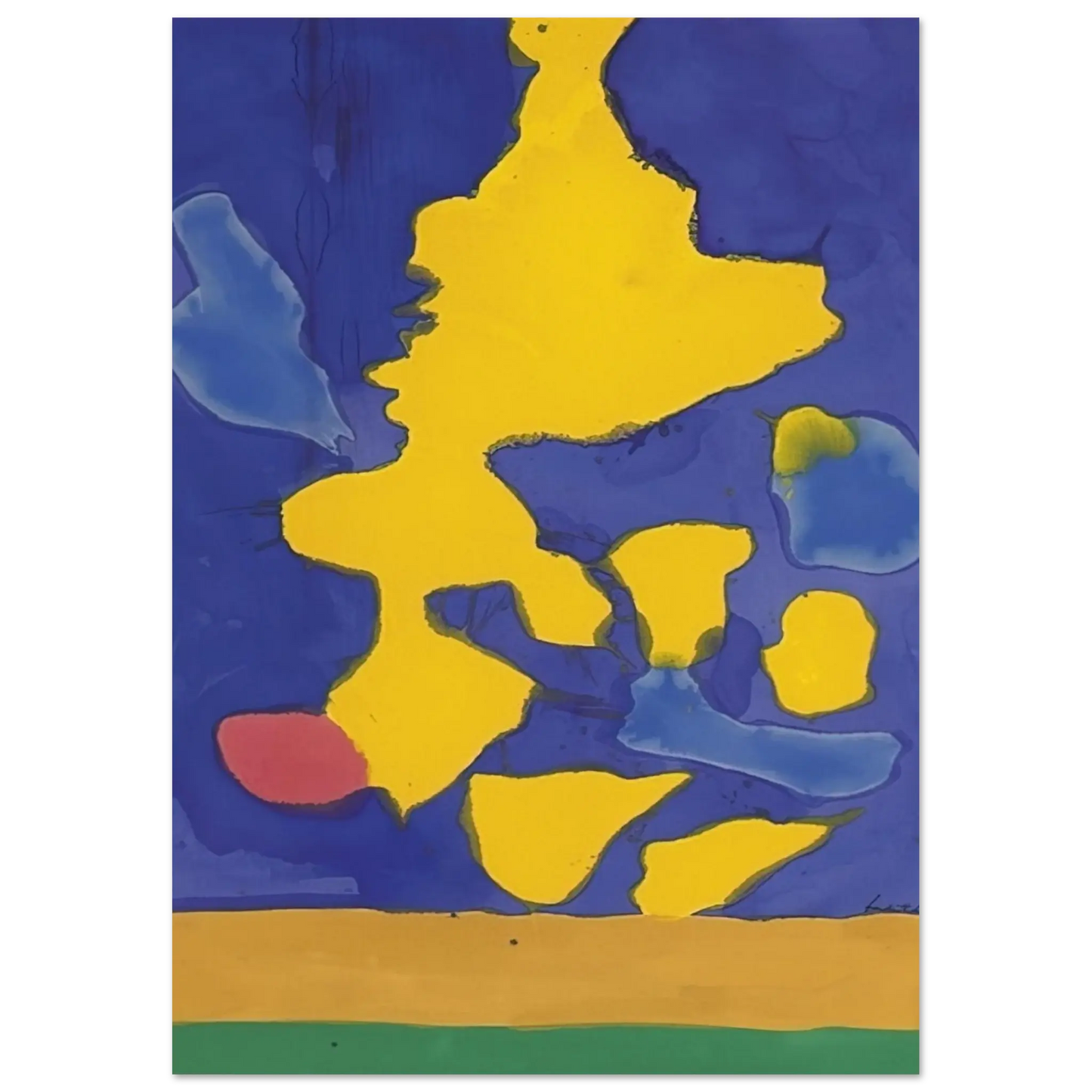 Helen Frankenthaler - Saturn Revisited - 1964 Wall art - 50x70 cm / 20x28 Inches - Premium Wooden Framed Poster With Fine Art Paper - White frame