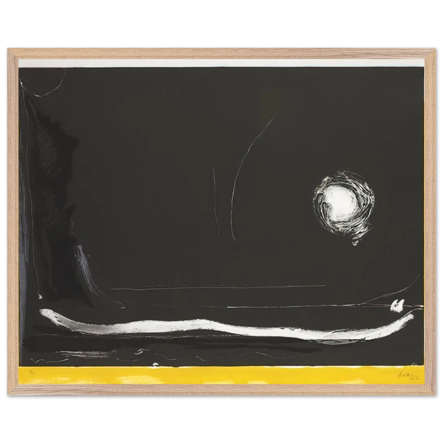 Helen Frankenthaler - Yellow Jack - 1985 Wall art - 20x25 cm / 8x10 Inches - Premium Wooden Framed Poster With Fine Art Paper - Black frame