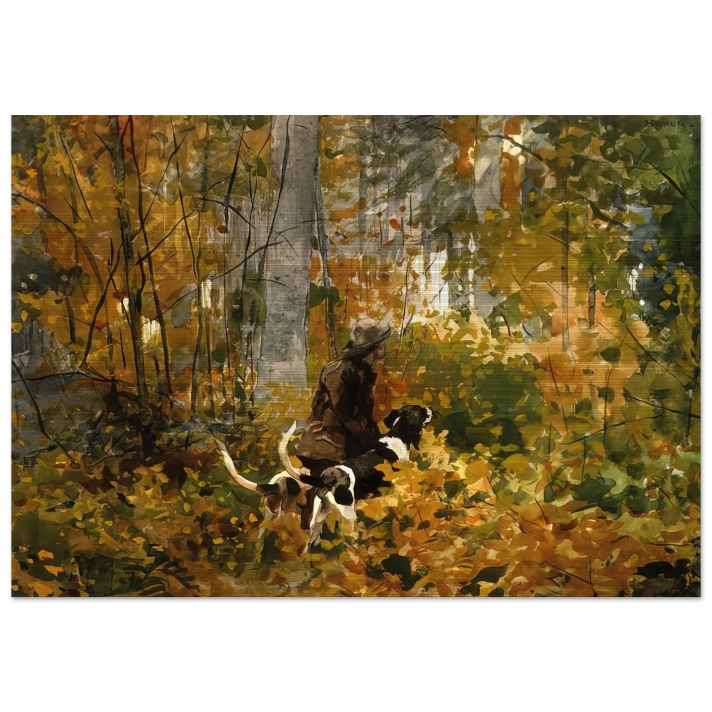 ON THE TRAIL - Winslow Homer Brushed Aluminum Print - 70x100 cm / 28x40 inches | Winslow Homer Aluminum Print | Winslow Homer Prints
