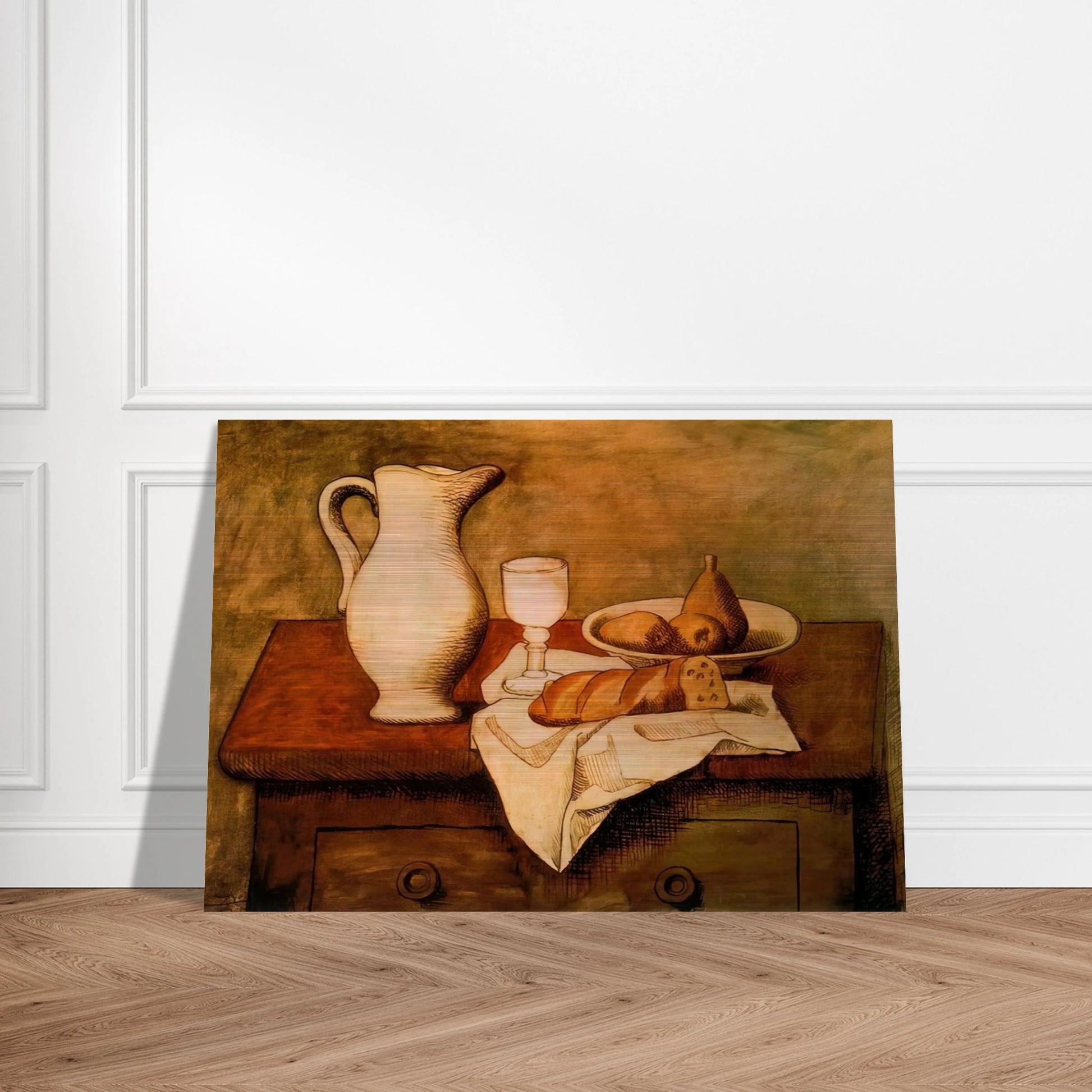 Still life with jug and bread - 1921 - Pablo Picasso Brushed Aluminum Print - 70x100 cm / 28x40 inches | Pablo Picasso Aluminum Print | Pablo Picasso Prints