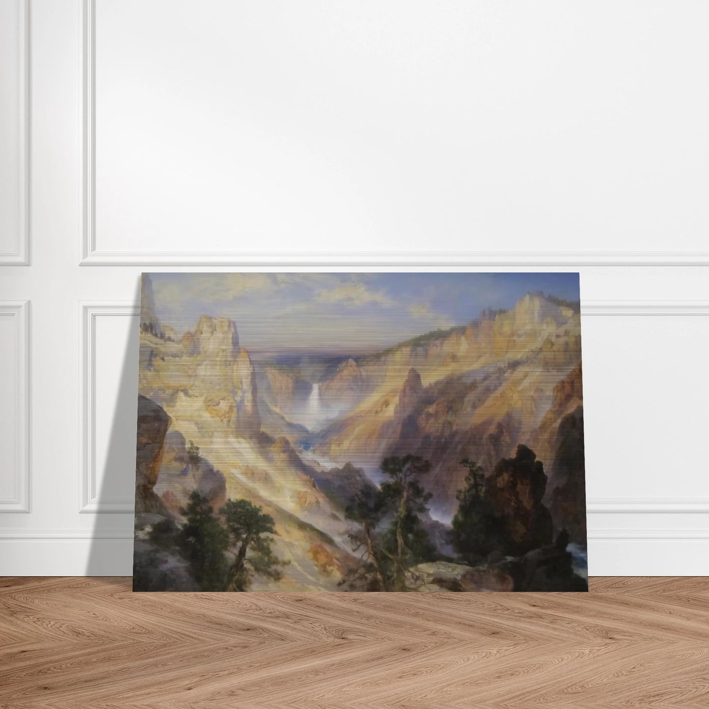 Grand Canyon of the Yellowstone, Wyoming - Thomas Moran Brushed Aluminum Print - 70x100 cm / 28x40 inches | Thomas Moran Aluminum Print | Thomas Moran Prints