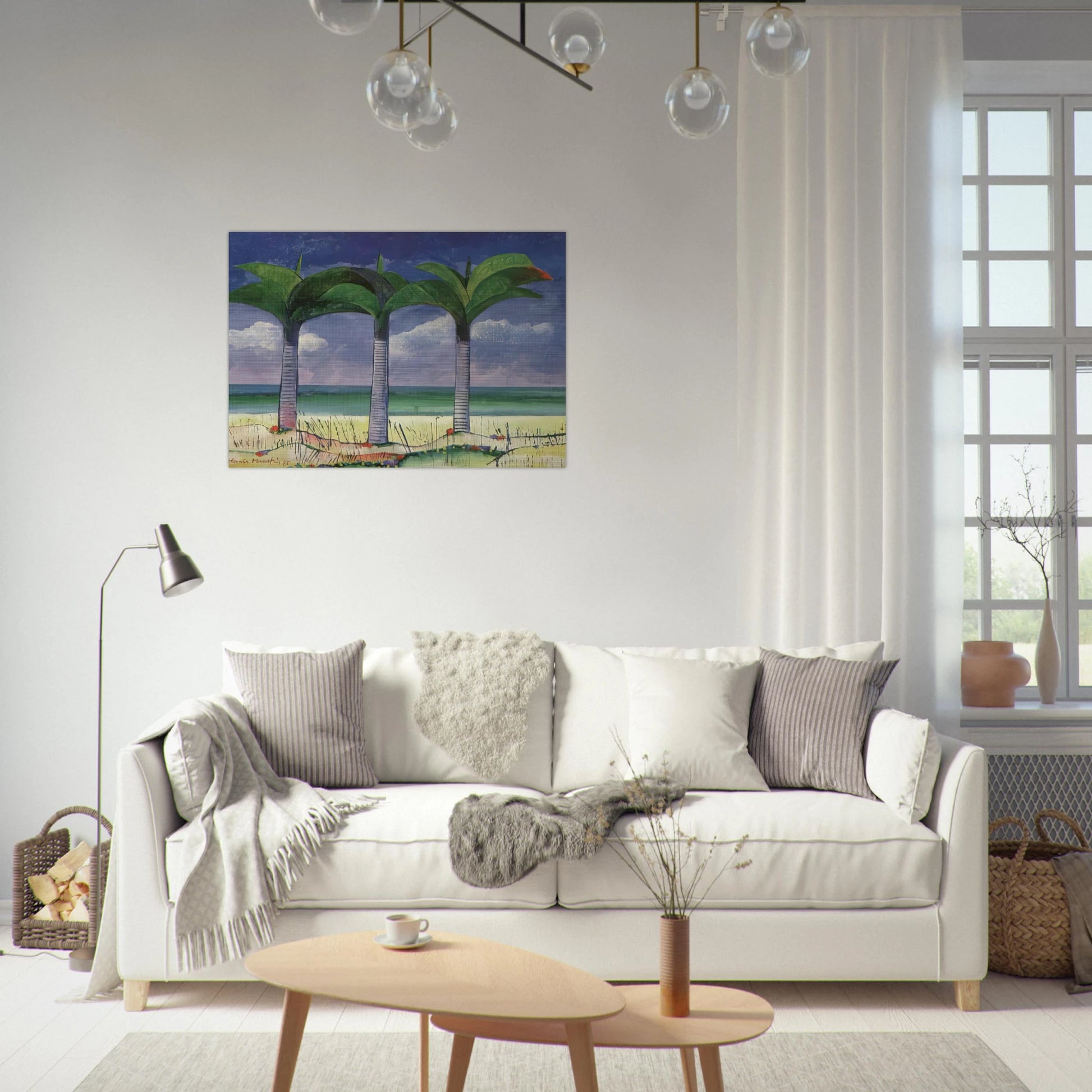 Praia com Três Coqueiros - 1995 - Aldemir Martins Brushed Aluminum Print - 70x100 cm / 28x40 inches | Aldemir Martins Aluminum Print | Aldemir Martins Prints