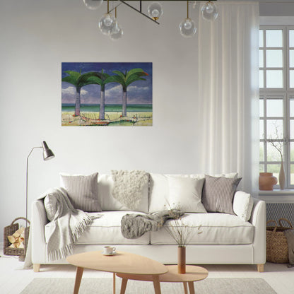 Praia com Três Coqueiros - 1995 - Aldemir Martins Brushed Aluminum Print - 70x100 cm / 28x40 inches | Aldemir Martins Aluminum Print | Aldemir Martins Prints