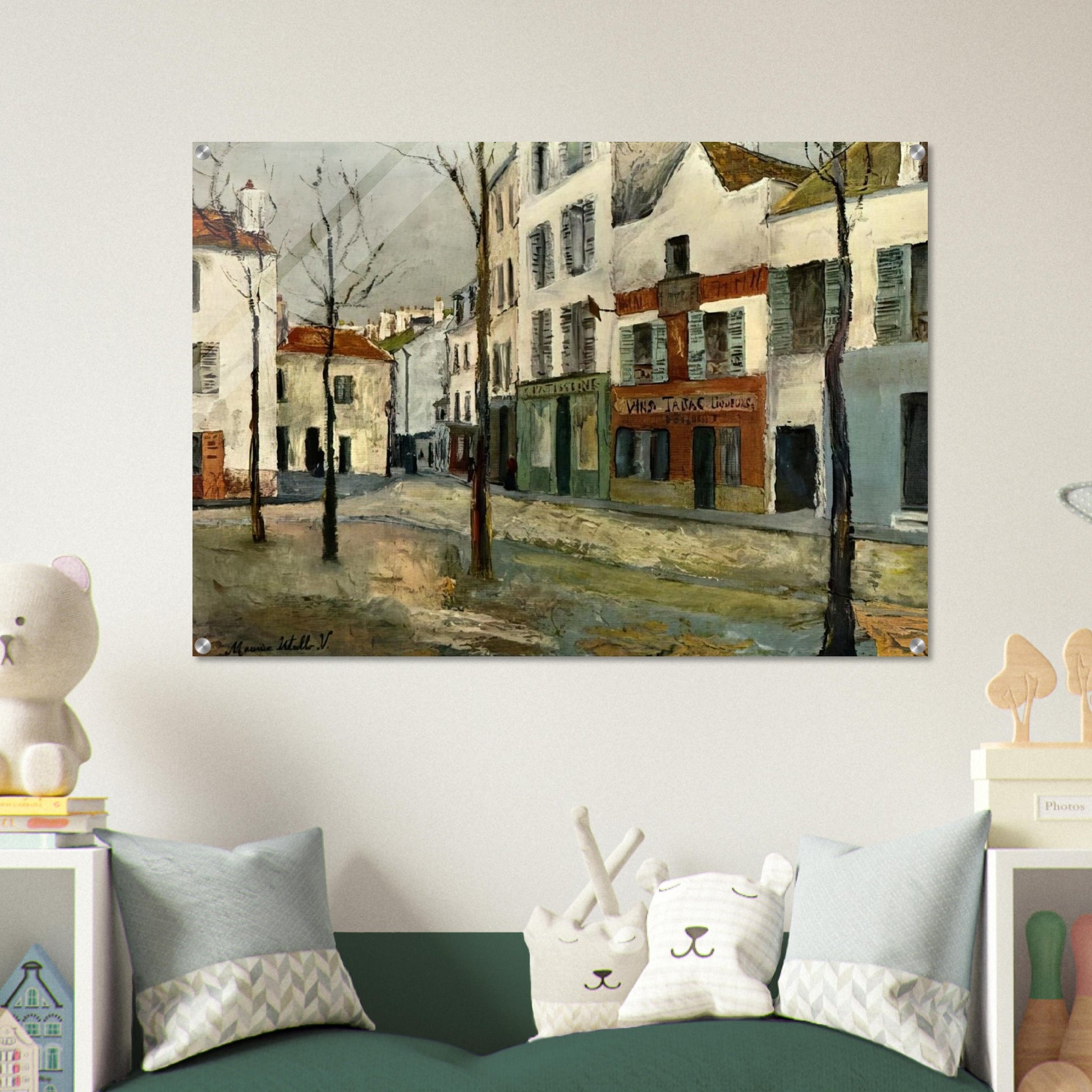 SQUARE TERTRE ON MONTMARTRE 2 - Maurice Utrillo Acrylic Print - 70x100 cm / 28x40″ inches